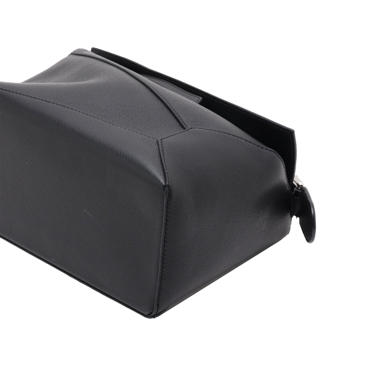 LOEWE Small Calfskin Puzzle Edge Satchel — Black