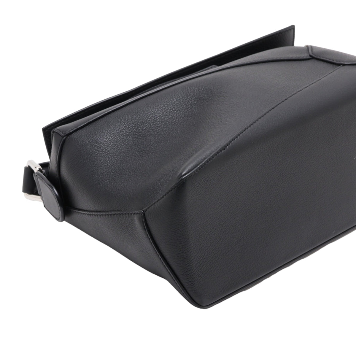 LOEWE Small Calfskin Puzzle Edge Satchel — Black