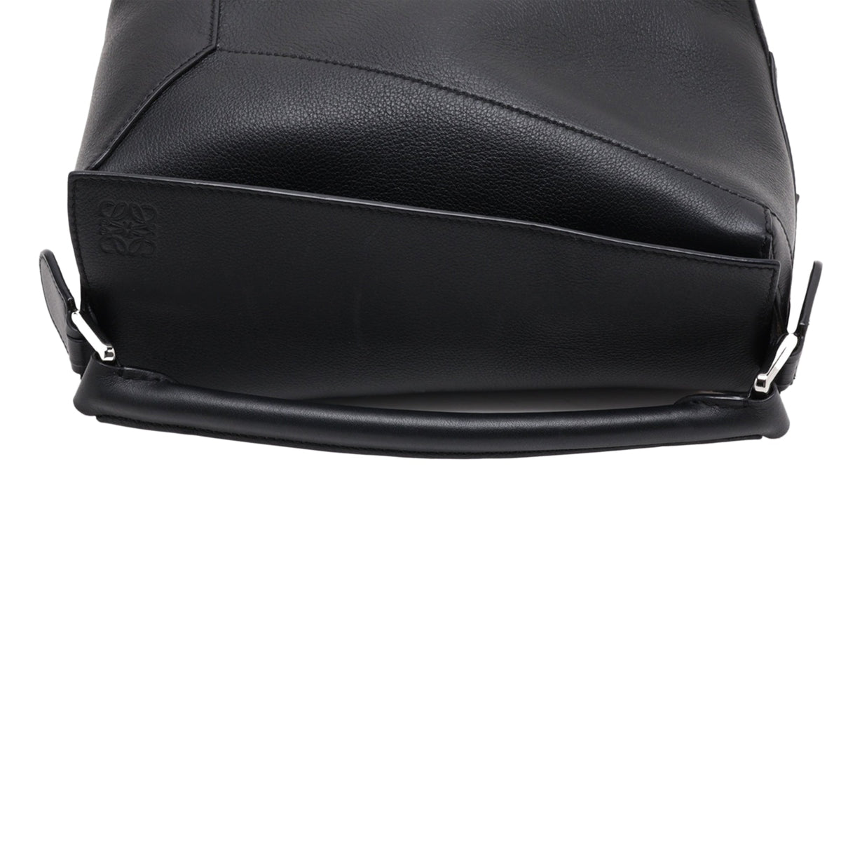 LOEWE Small Calfskin Puzzle Edge Satchel — Black