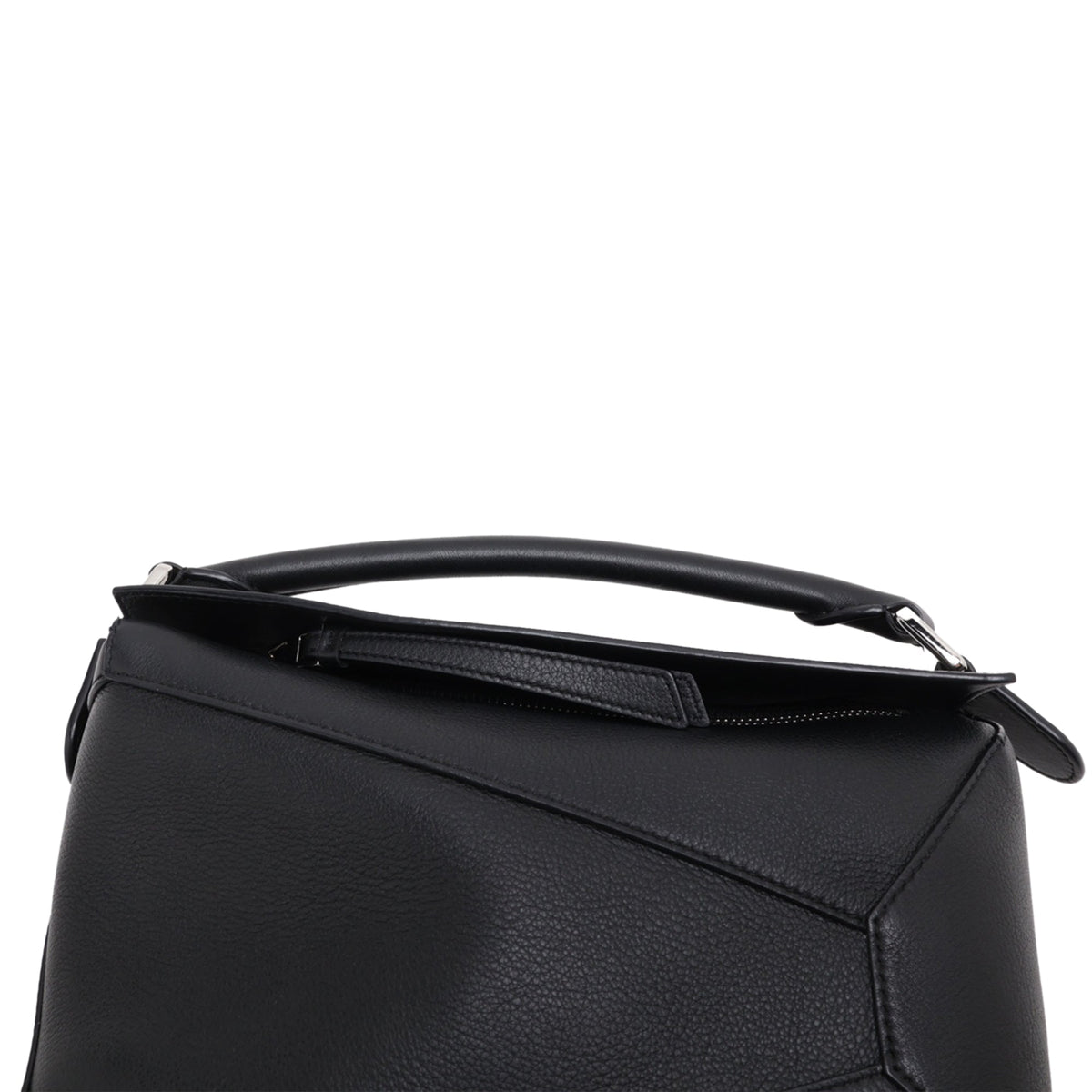 LOEWE Small Calfskin Puzzle Edge Satchel — Black