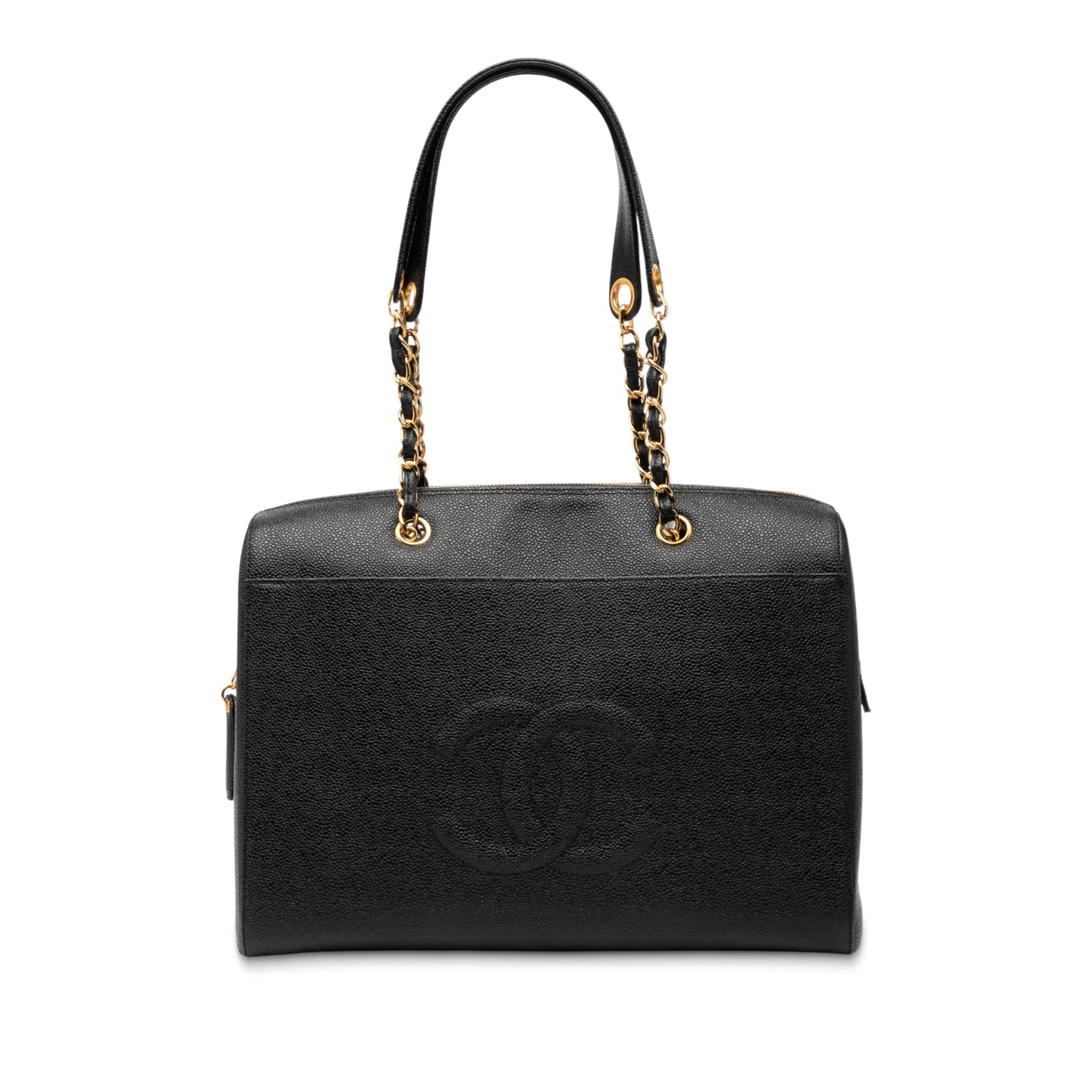 Chanel CC Caviar Front Pocket Chain Tote