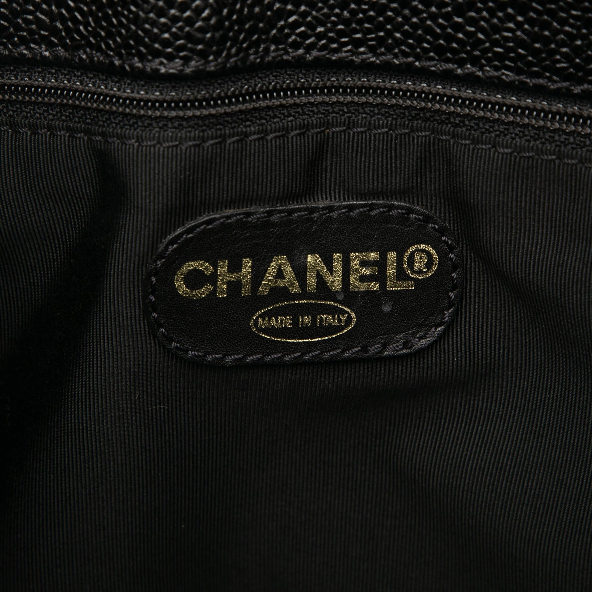 Chanel CC Caviar Front Pocket Chain Tote