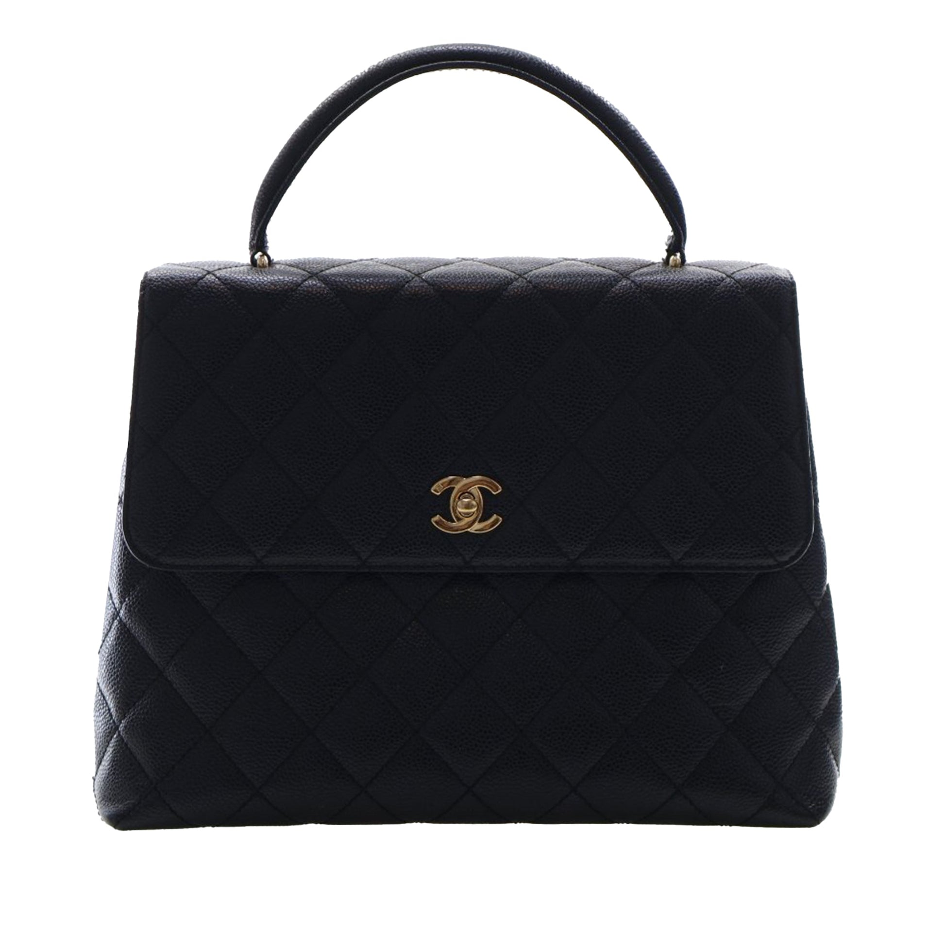 Chanel CC Quilted Caviar Kelly Top Handle Bag
