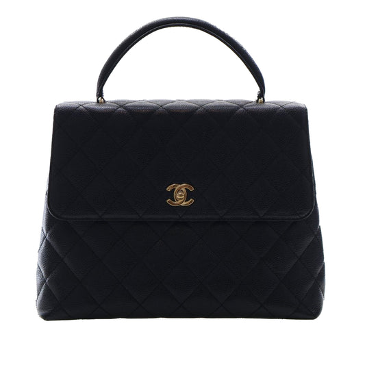Chanel CC Quilted Caviar Kelly Top Handle Bag