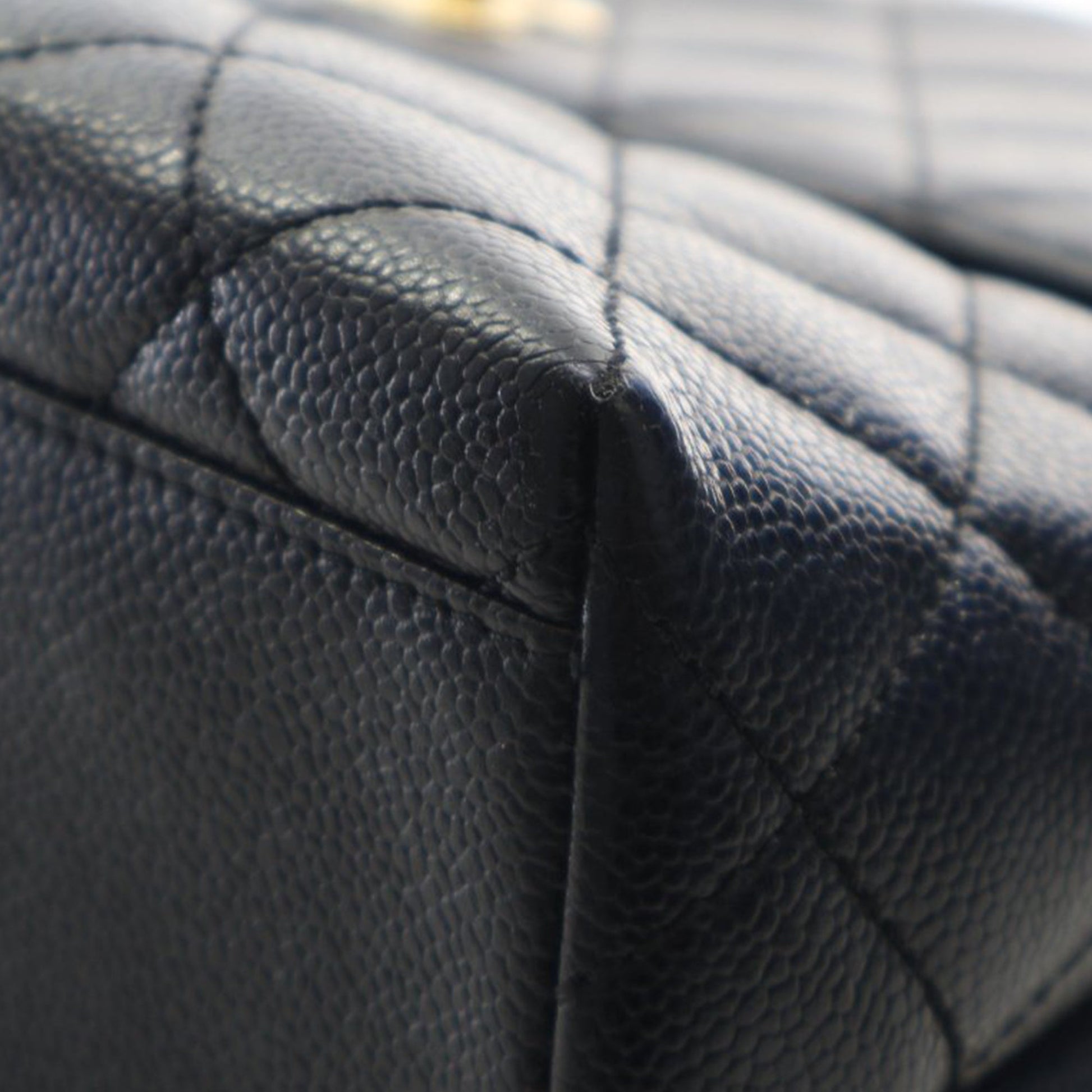 Chanel CC Quilted Caviar Kelly Top Handle Bag