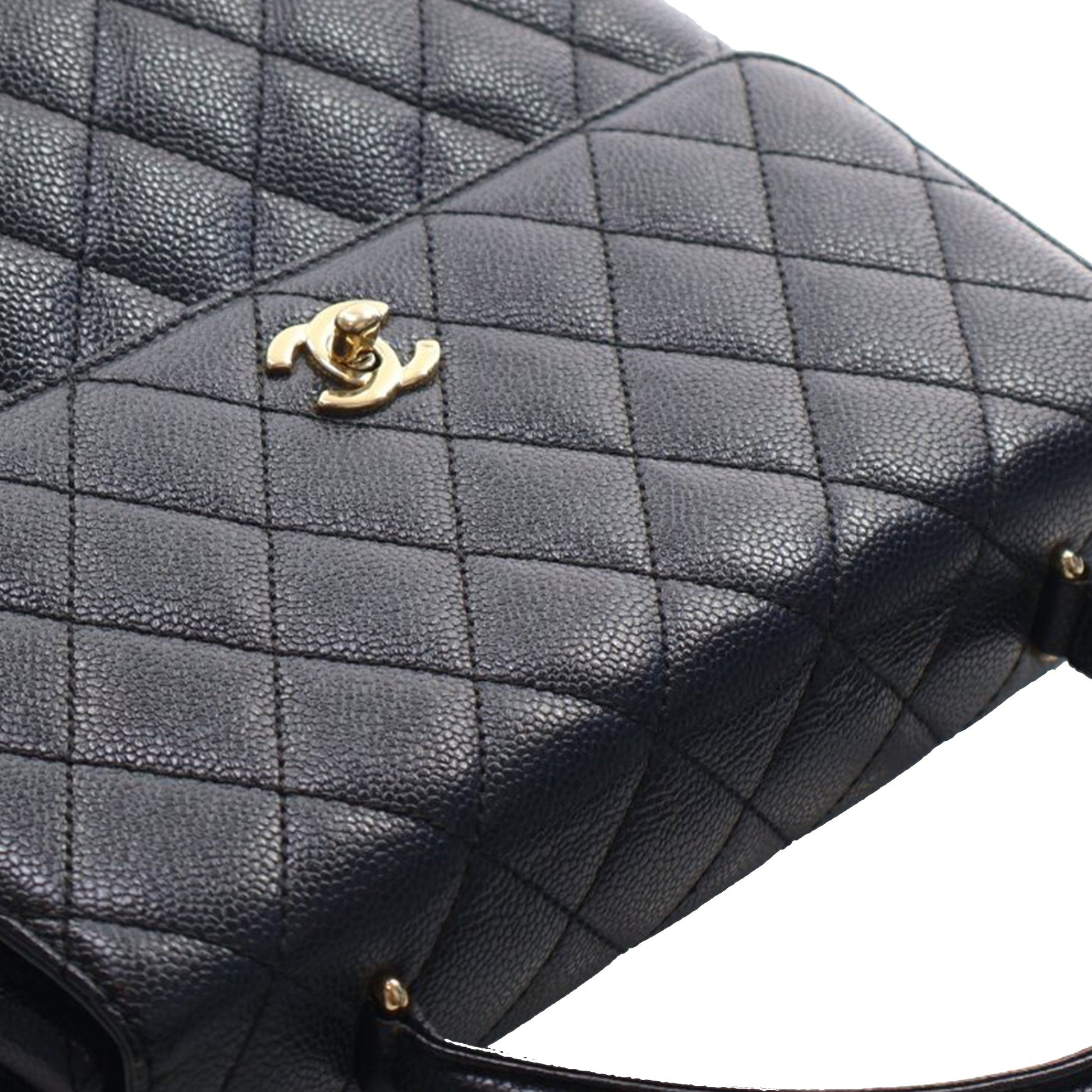 Chanel CC Quilted Caviar Kelly Top Handle Bag