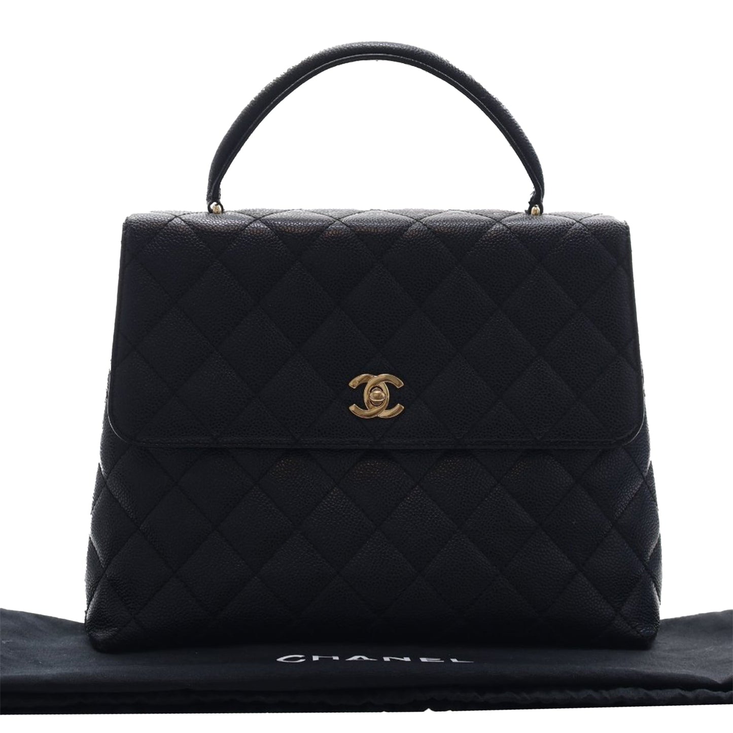 Chanel CC Quilted Caviar Kelly Top Handle Bag