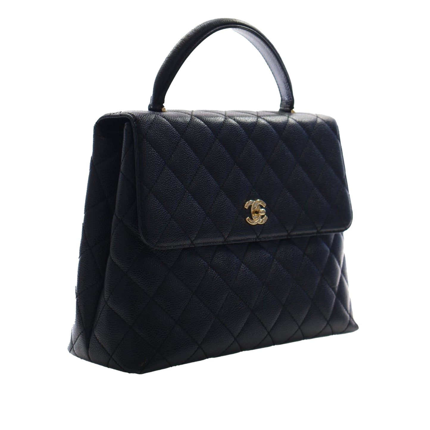 Chanel CC Quilted Caviar Kelly Top Handle Bag