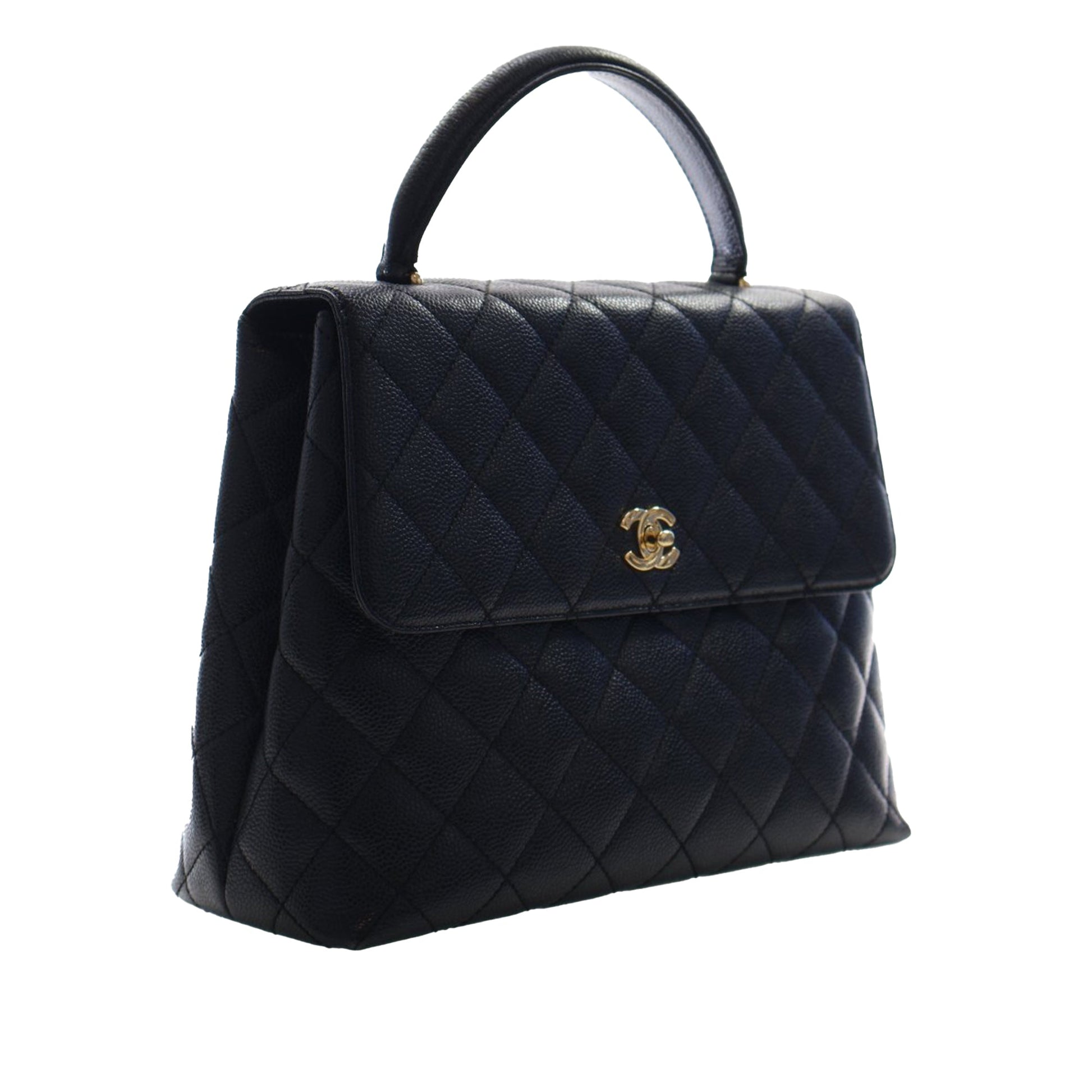 Chanel CC Quilted Caviar Kelly Top Handle Bag