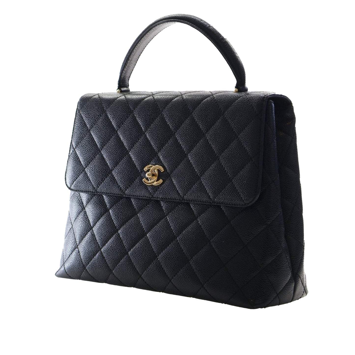 Chanel CC Quilted Caviar Kelly Top Handle Bag