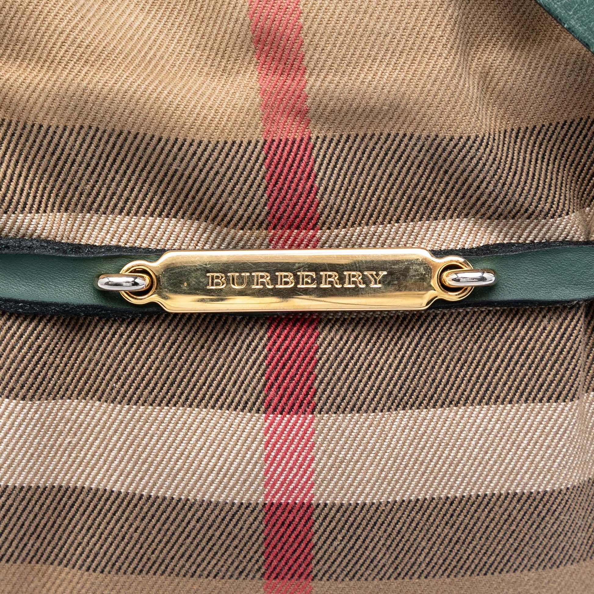 Burberry Small Leather Trimmed House Check Canvas Bridle Orchard Satchel