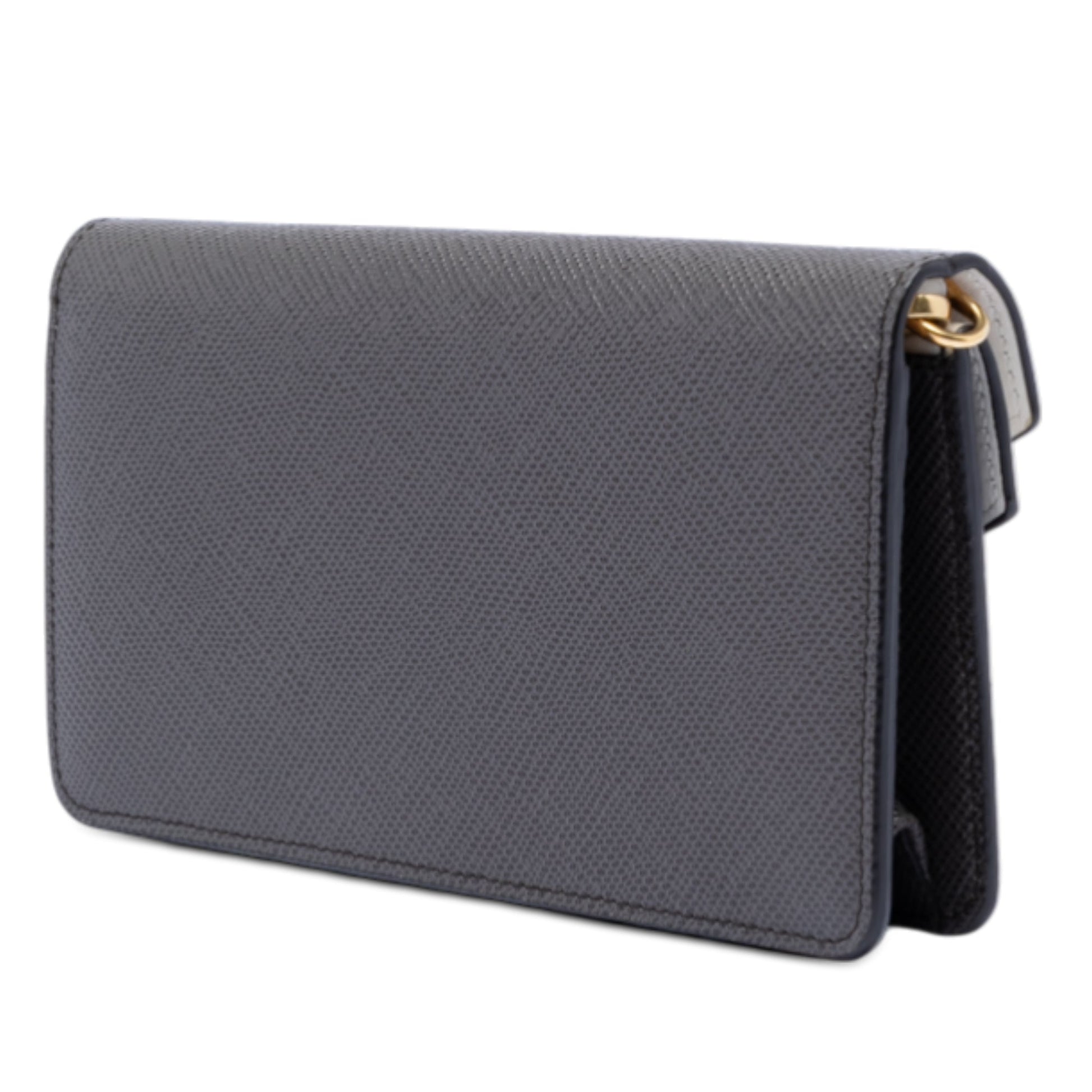 Prada Bicolor Saffiano Lux Envelope Double Flap Wallet on Chain