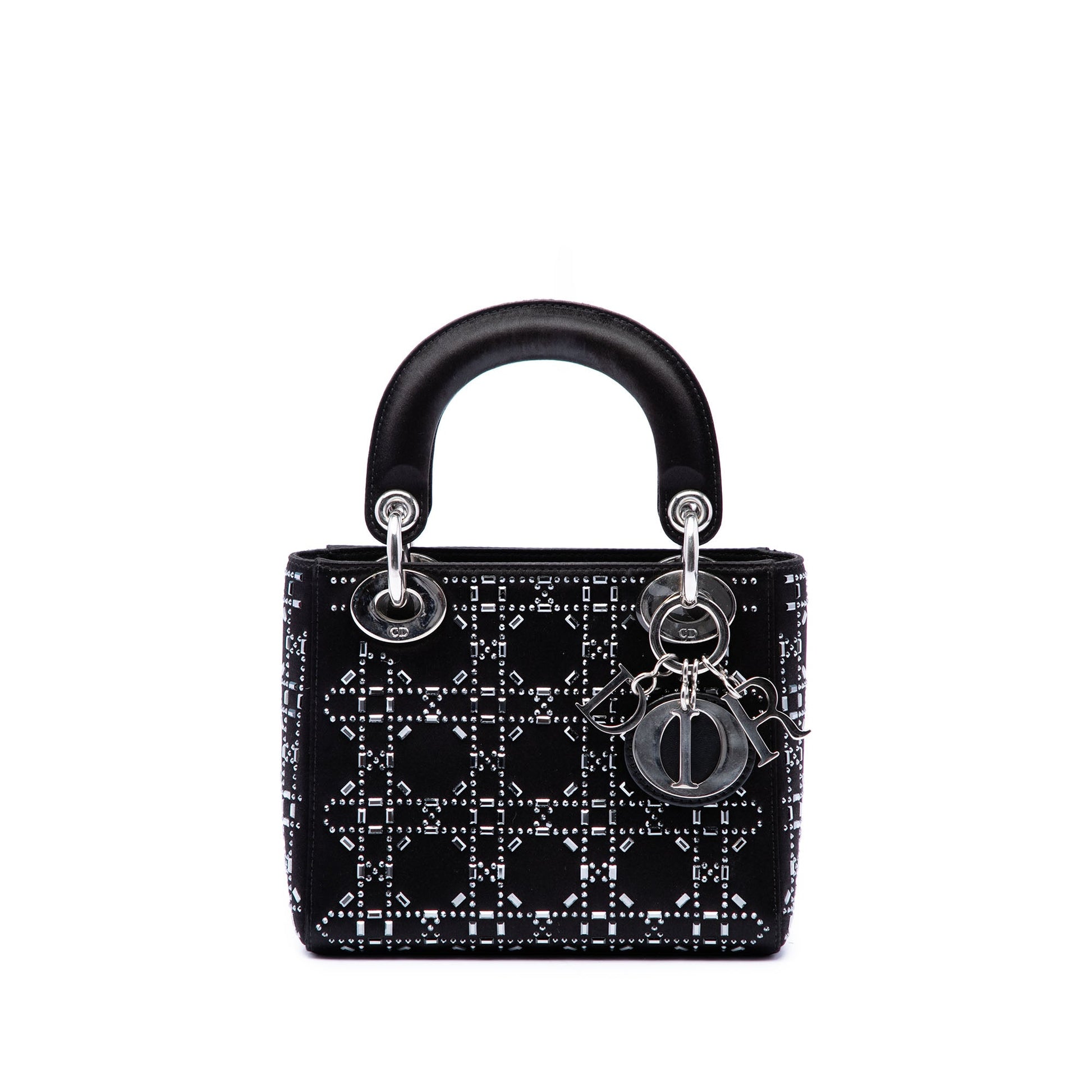 Dior Mini Satin Cannage Crystal Embellished Lady Dior
