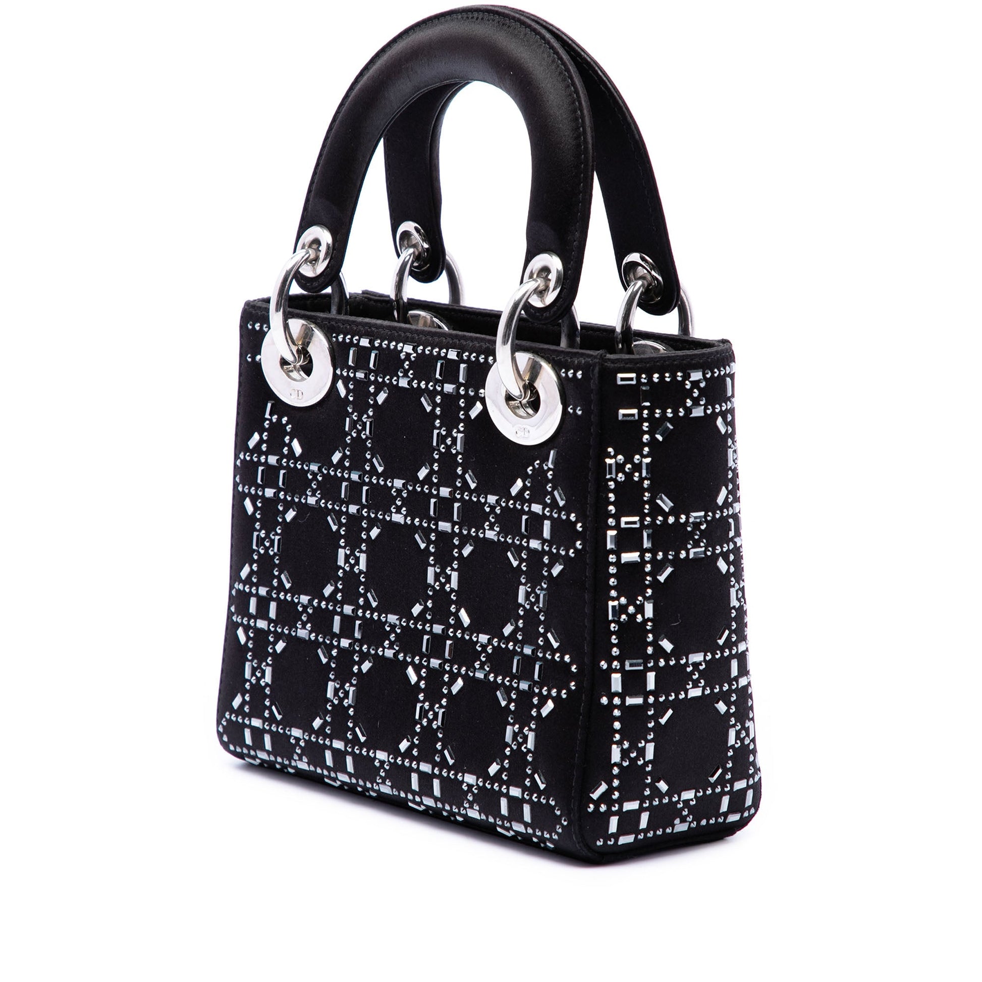 Dior Mini Satin Cannage Crystal Embellished Lady Dior