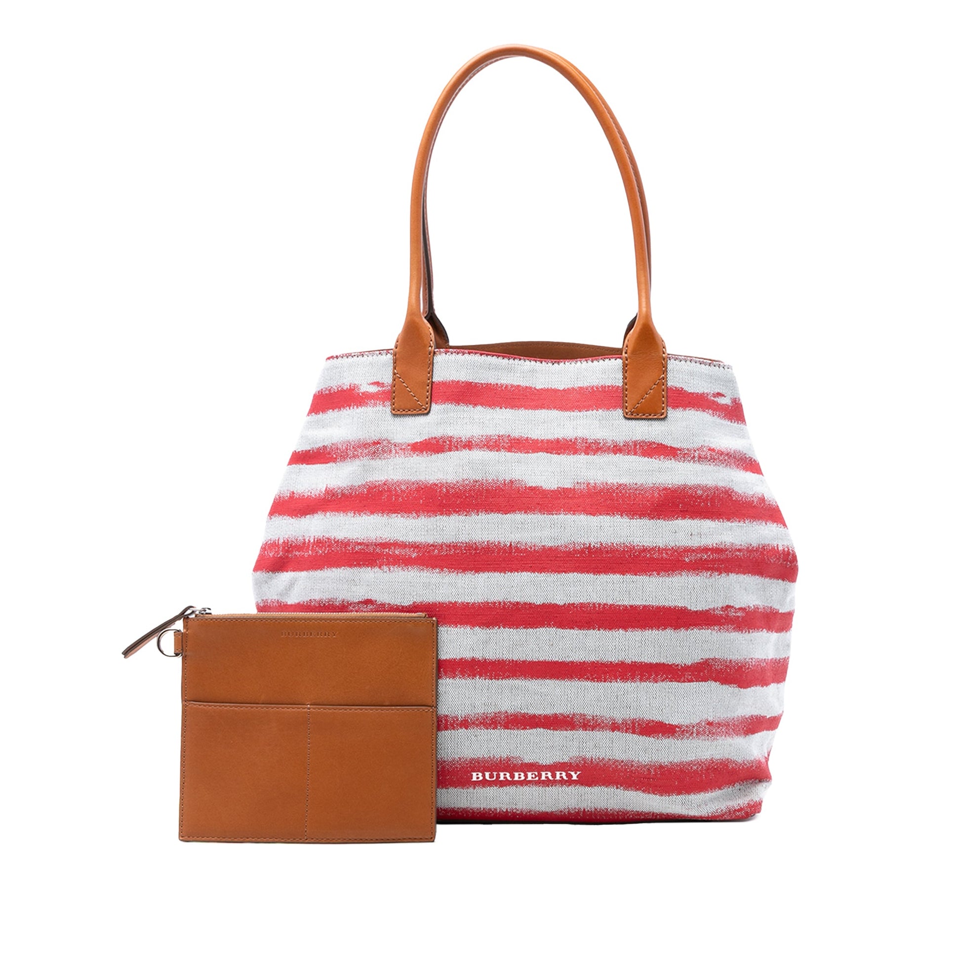 Burberry Canvas Striped Lauriston Tote