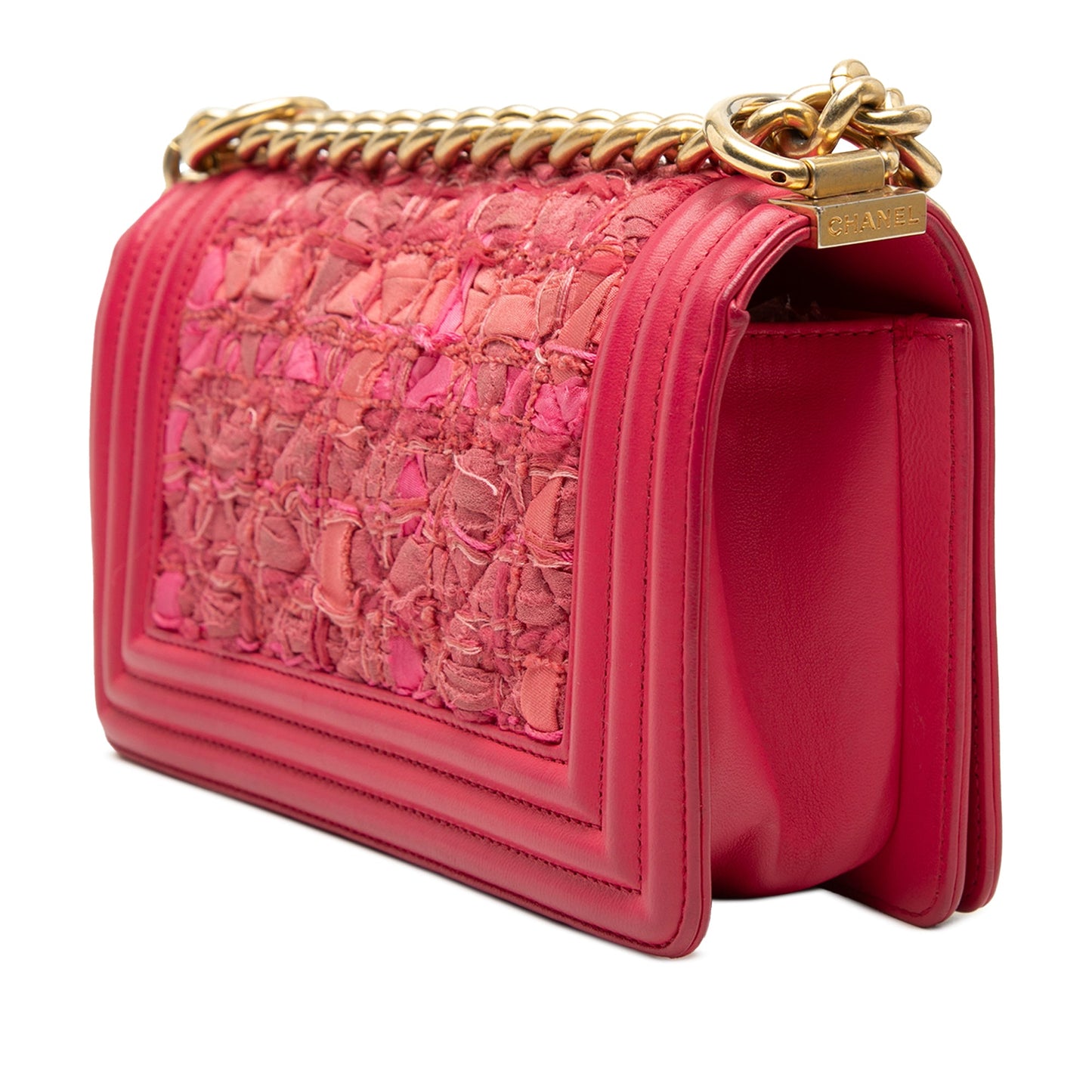 Chanel Mini Quilted Tweed and Lambskin Boy Flap