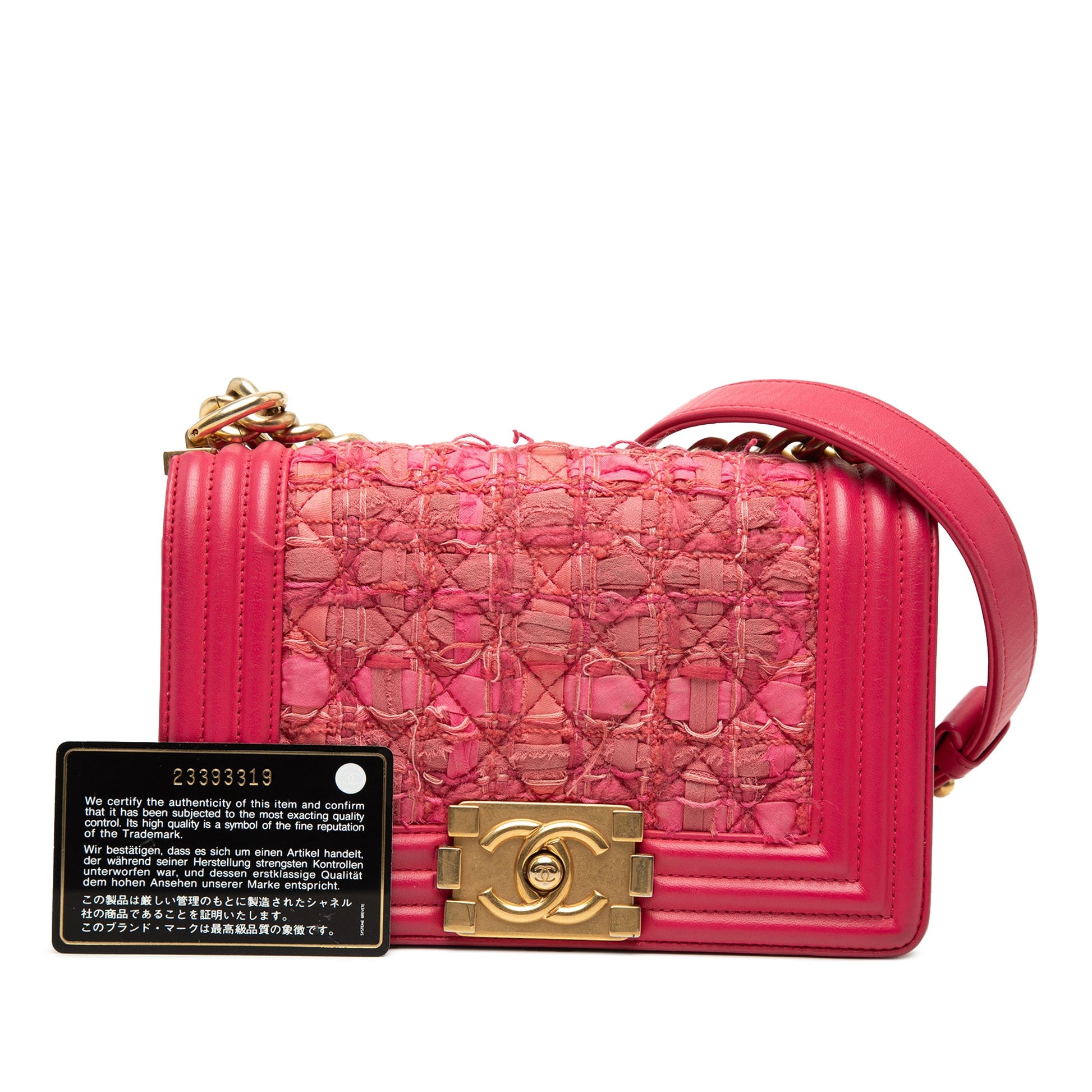 Chanel Mini Quilted Tweed and Lambskin Boy Flap