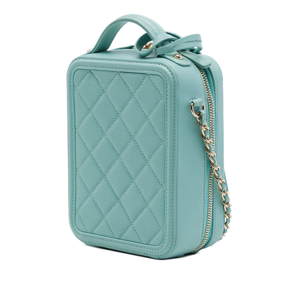 Chanel Caviar CC Filigree Vertical Vanity Case