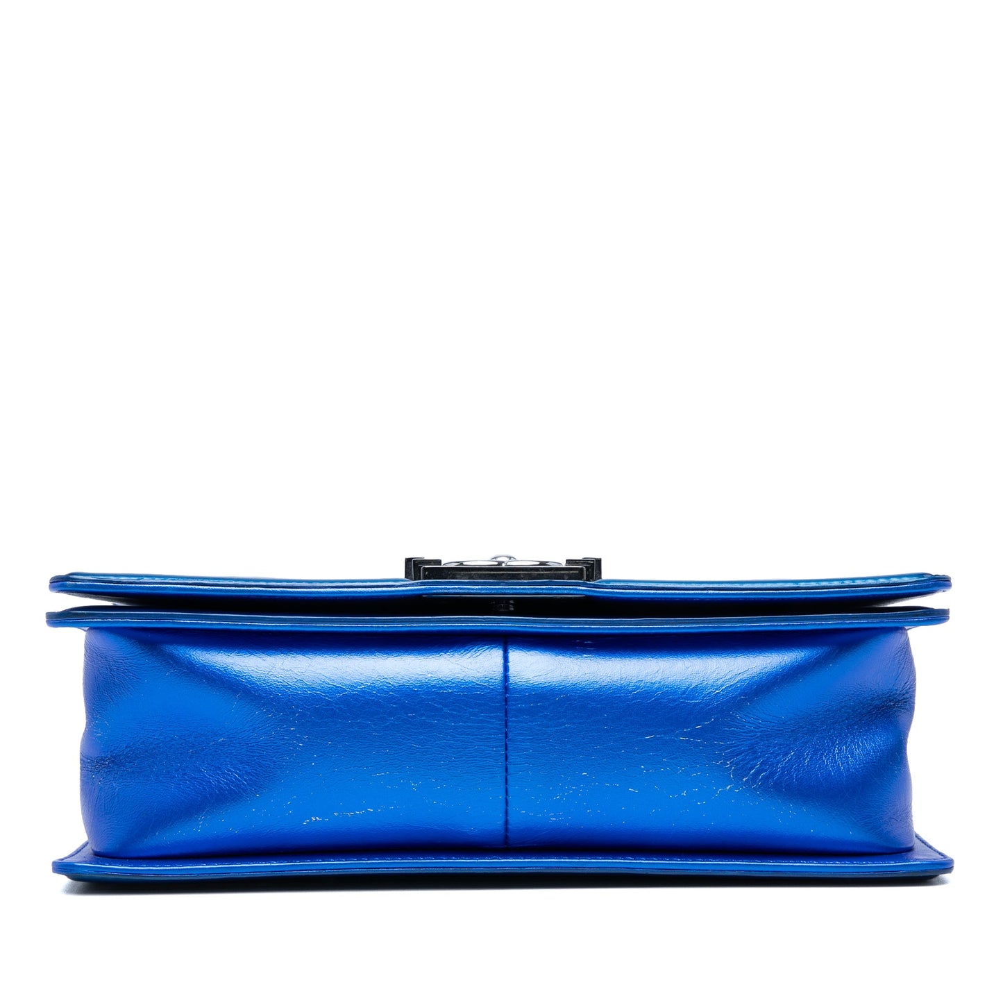 Old Medium Quilted Metallic Patent Boy Flap
