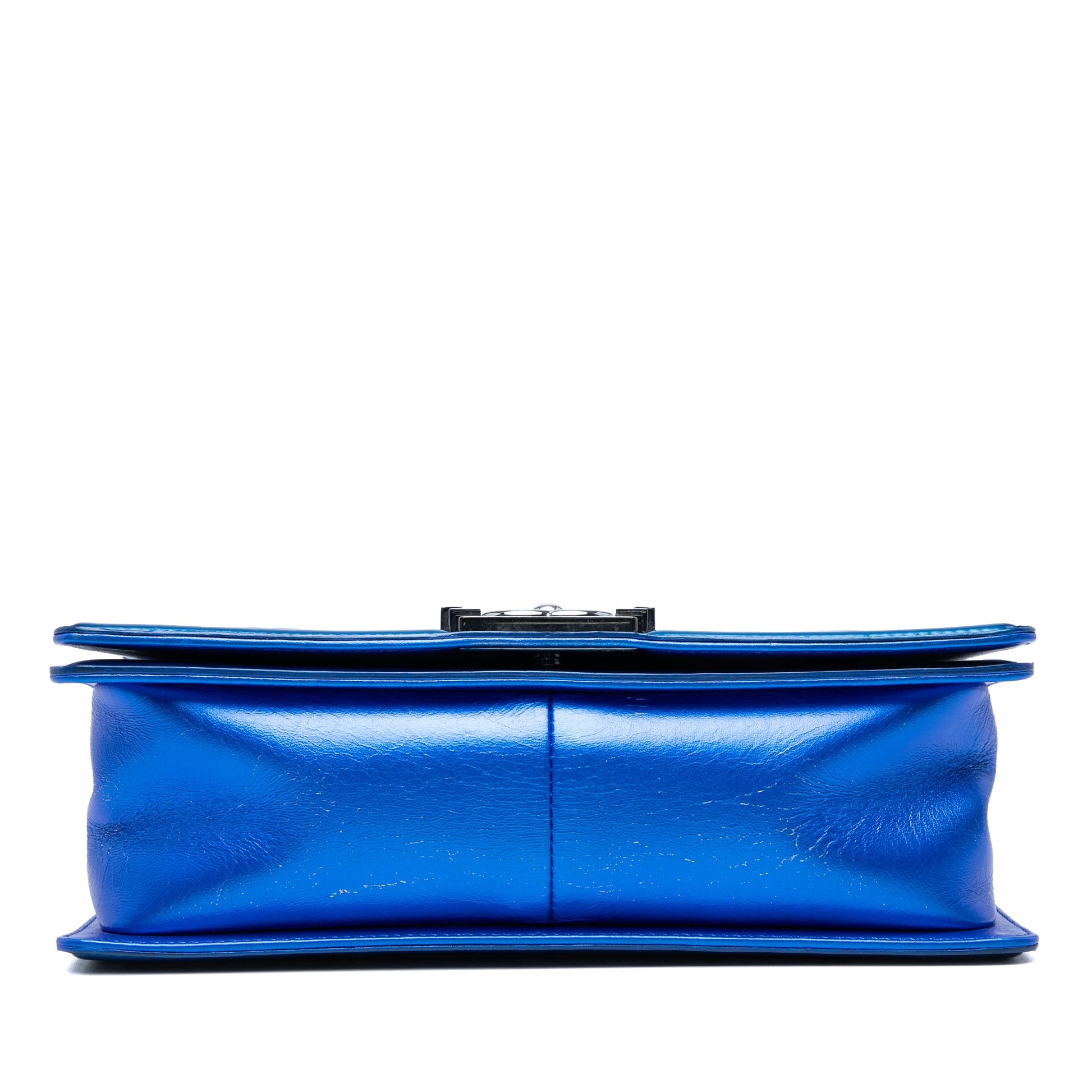 Old Medium Quilted Metallic Patent Boy Flap