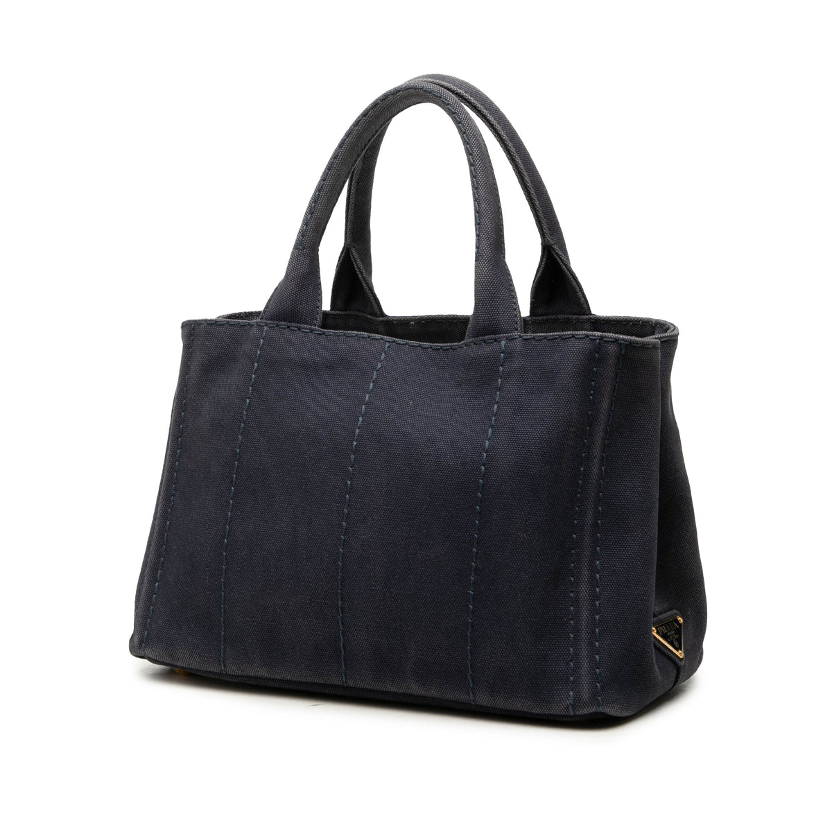 Prada Small Canvas Canapa Logo Tote — Blue