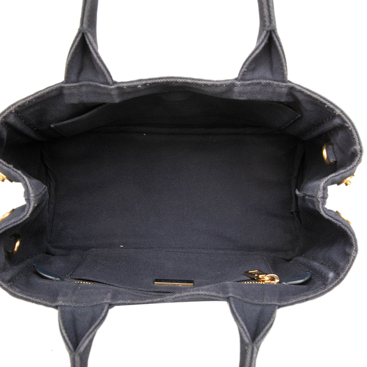 Prada Small Canvas Canapa Logo Tote — Blue