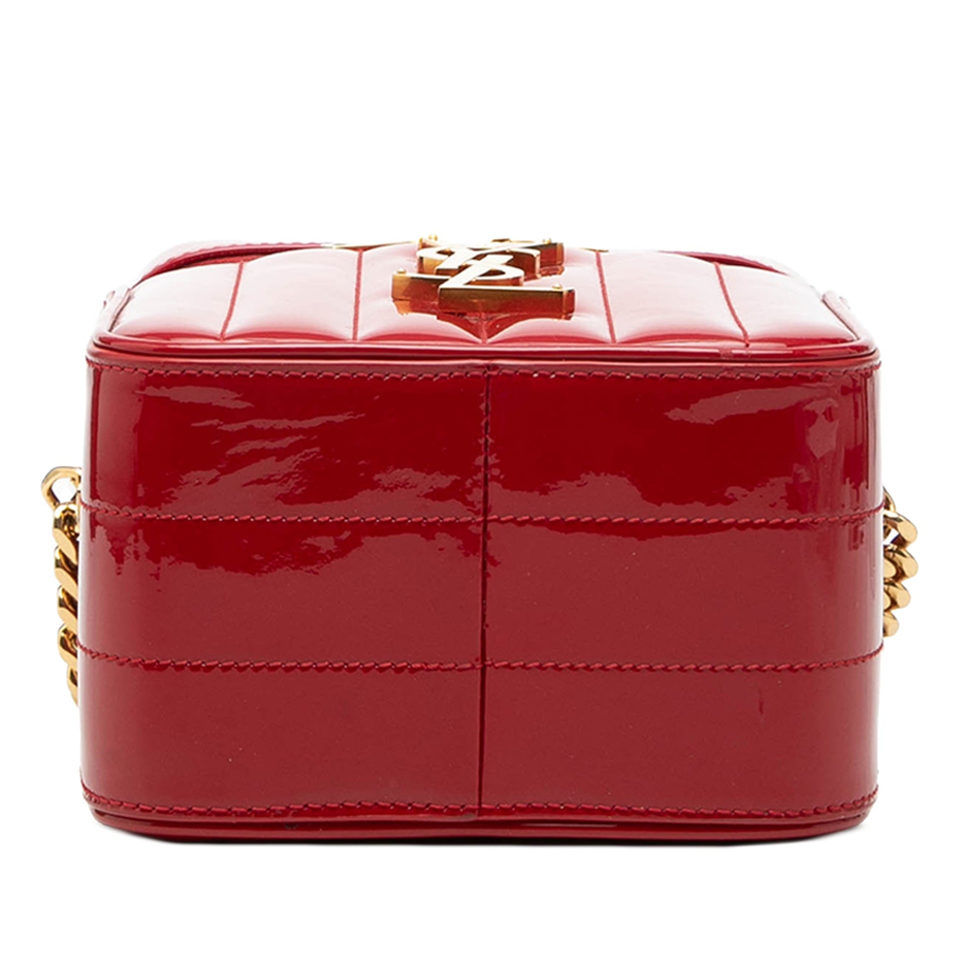 Saint Laurent Matelasse Patent Monogram Vicky Vanity Bag