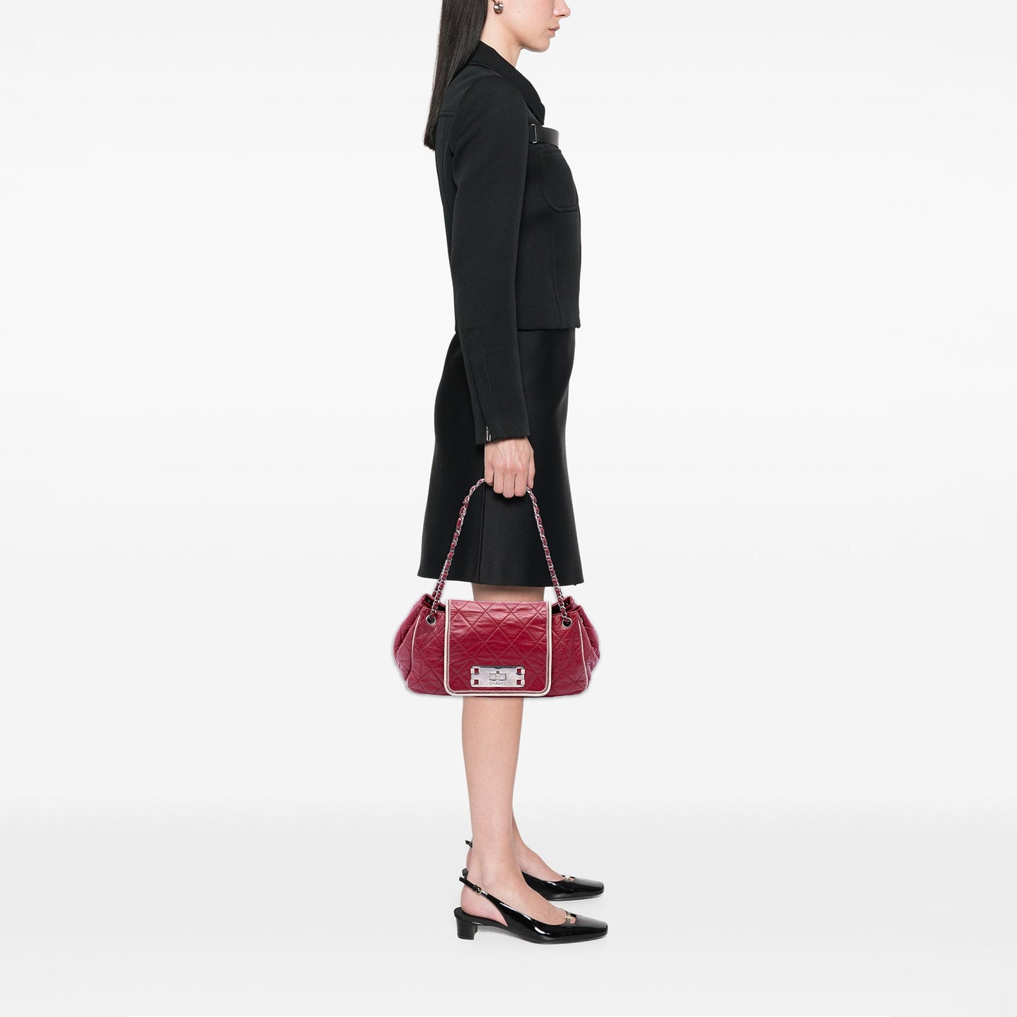 Chanel Quilted Aged Calfskin Reissue 2.55 East West Accordion Flap