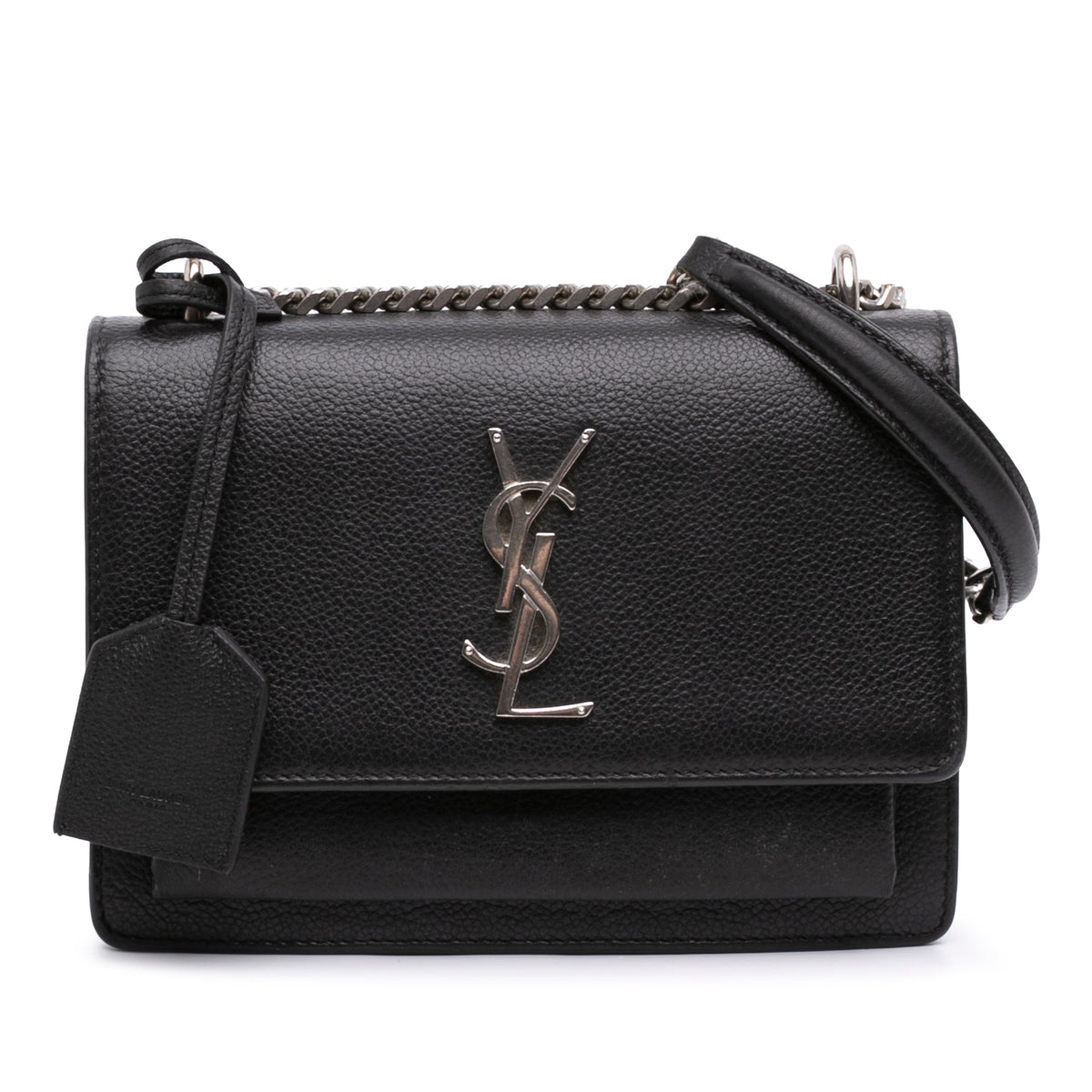 Saint Laurent Small Grained Calfskin Monogram Sunset Crossbody