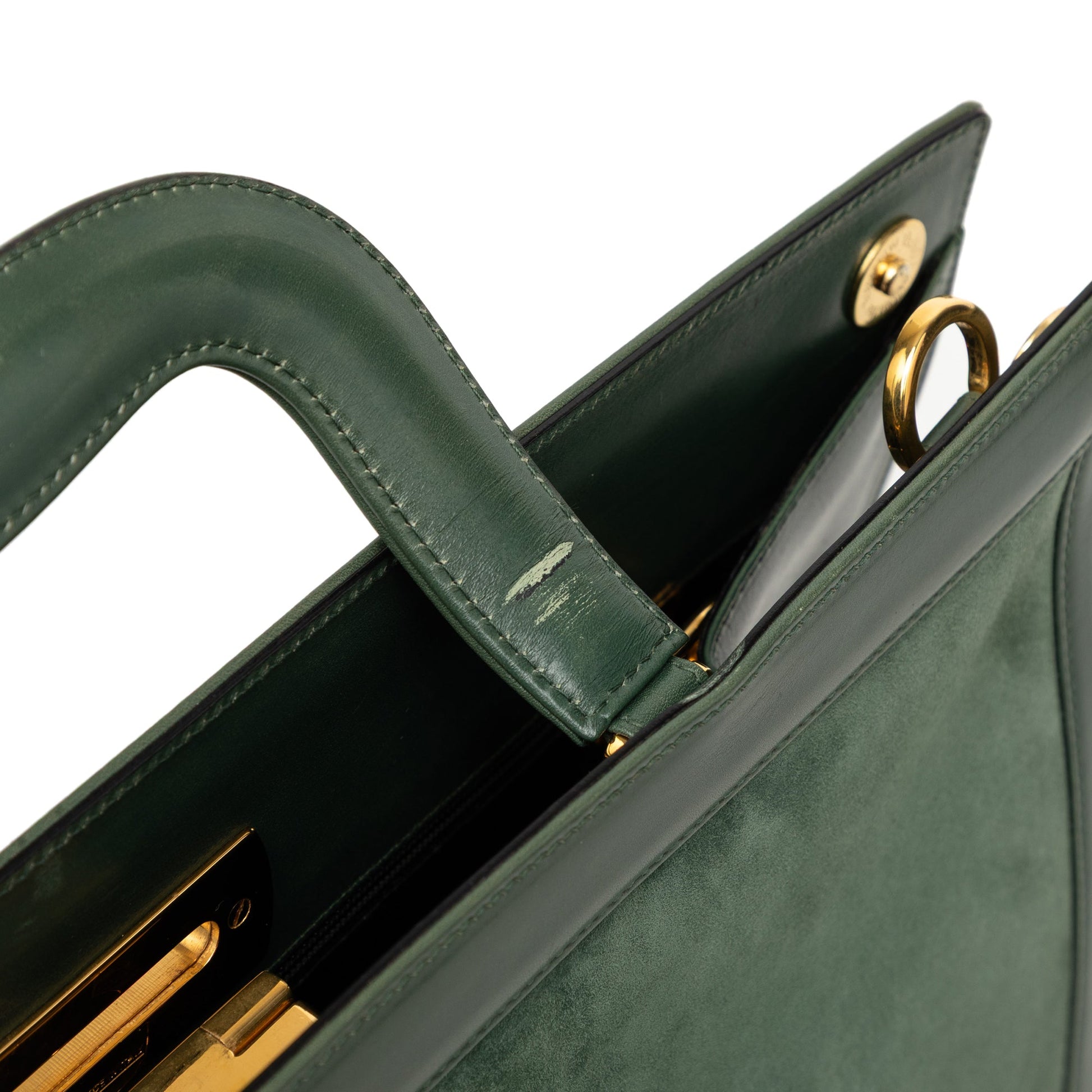 Ferragamo Suede and Leather Gancini Briefcase