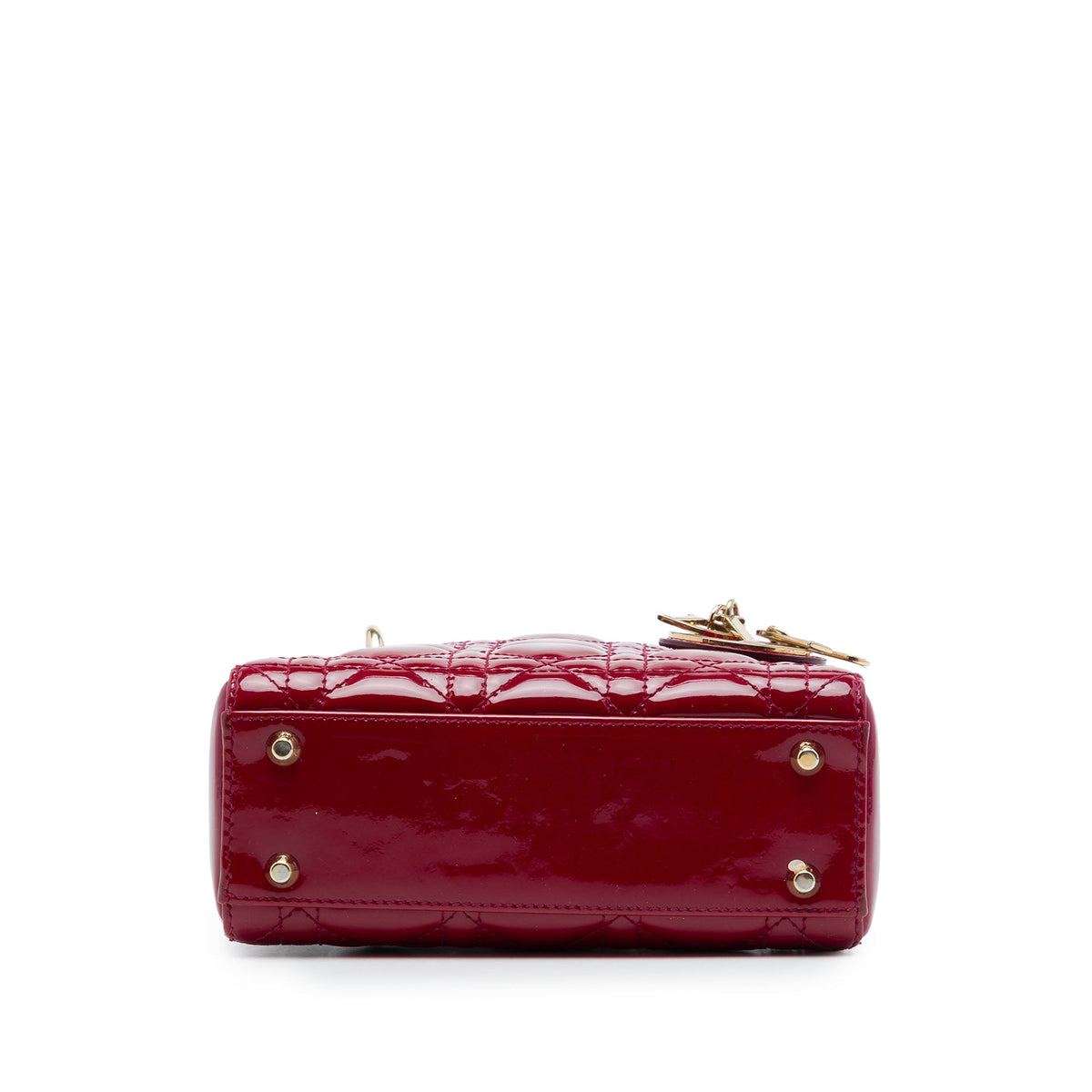 Dior Mini Patent Cannage Lady Dior — Red