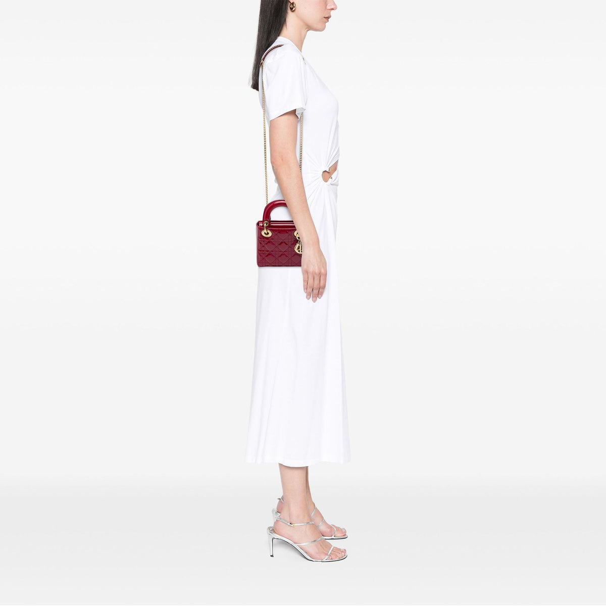 Dior Mini Patent Cannage Lady Dior — Red