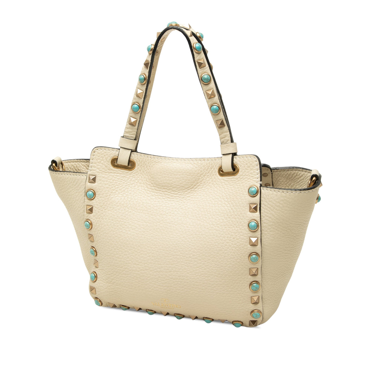 Valentino Mini Grained Calfskin Rockstud Rolling Trapeze Satchel