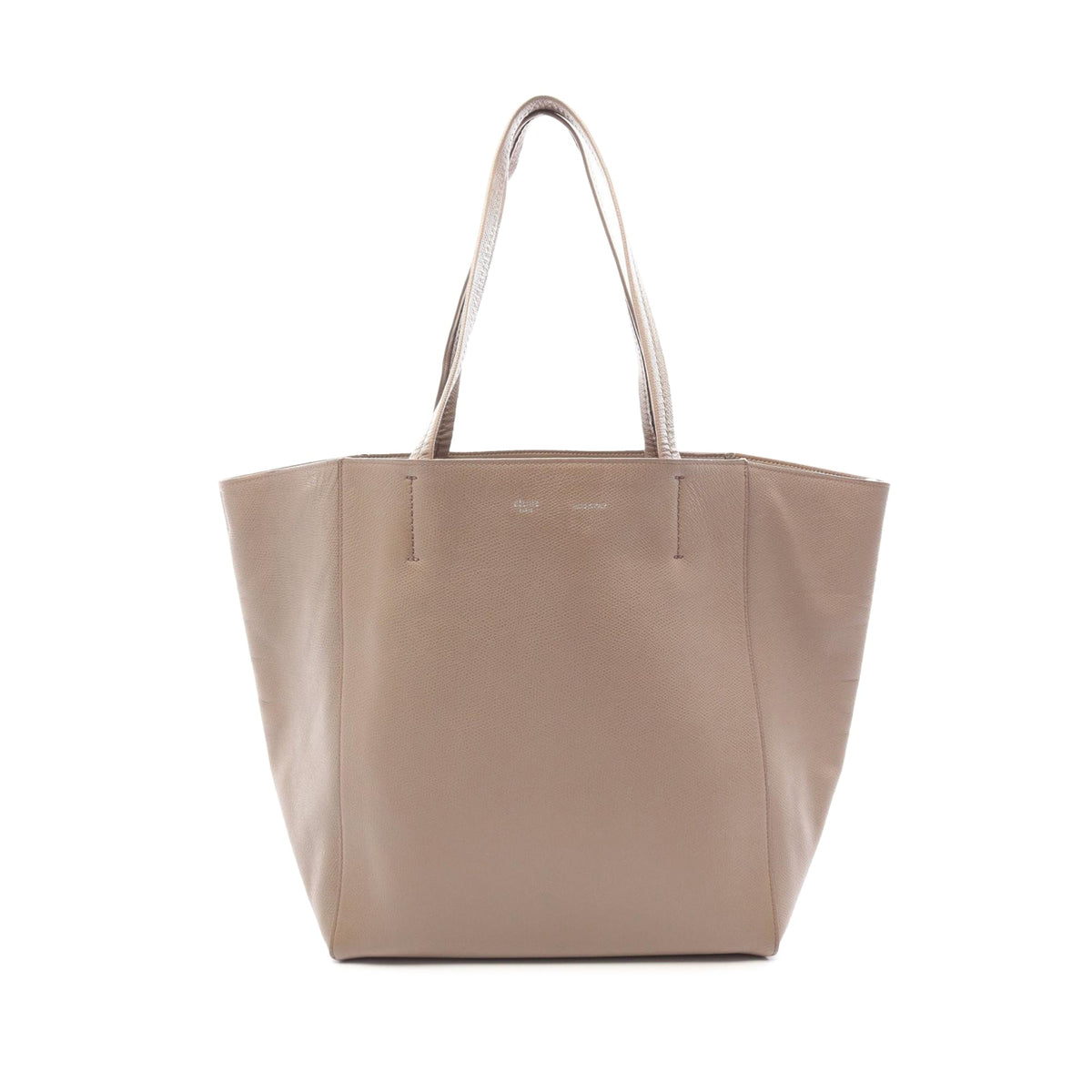 Celine Small Leather Phantom Cabas Tote — Beige