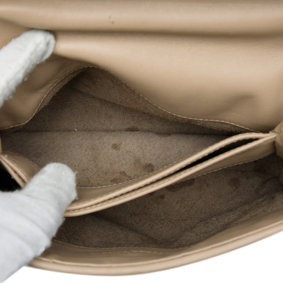 Bottega Veneta Baby Nappa Intrecciato Olimpia Crossbody — Beige