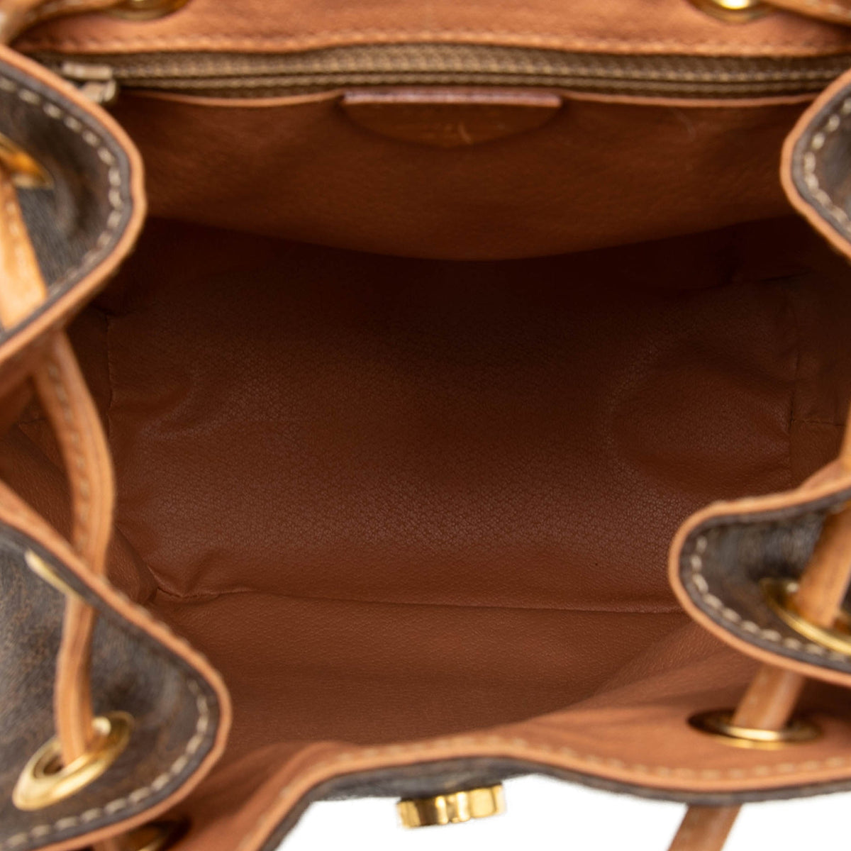 Celine Macadam Coated Canvas Backpack — Brown