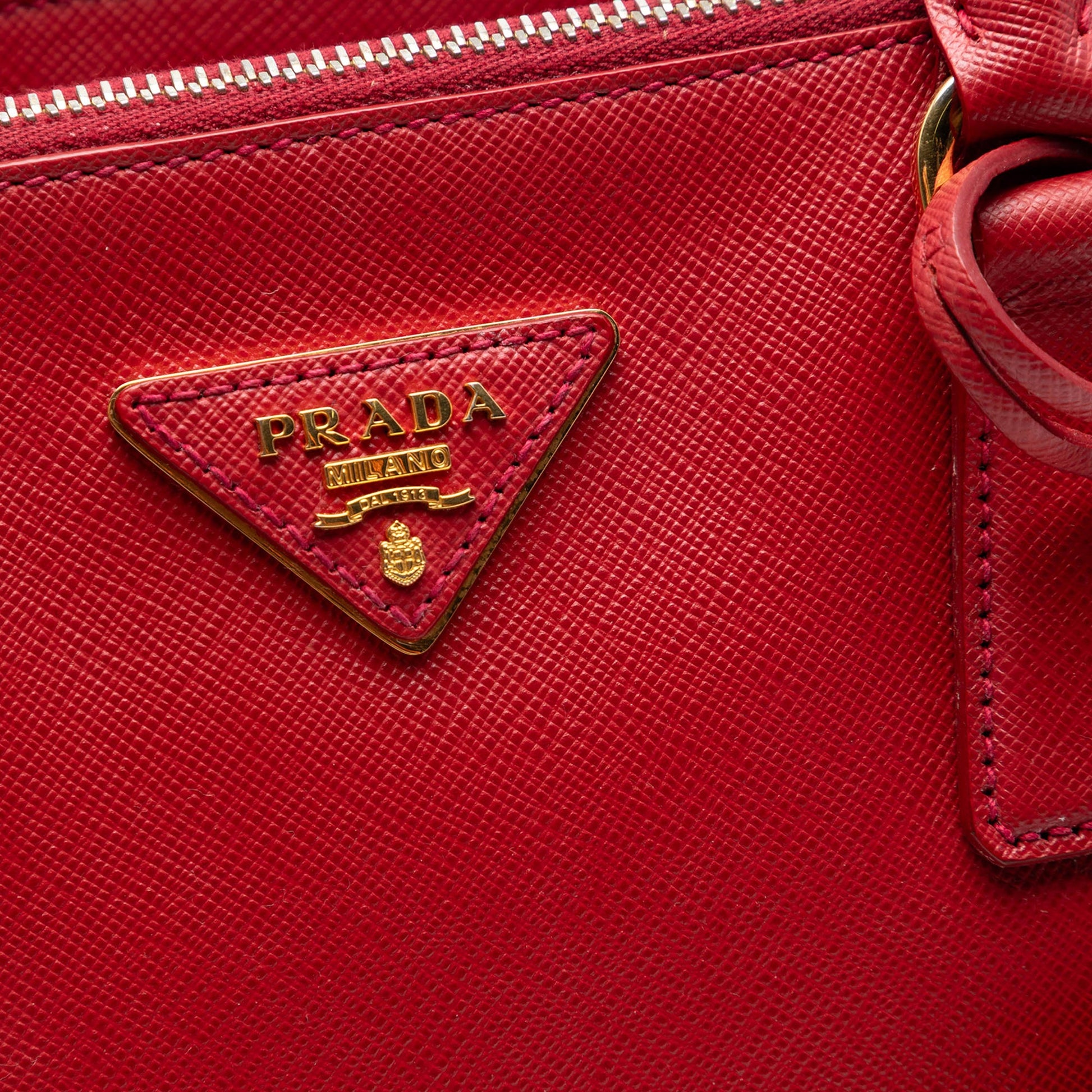 Prada Small Saffiano Lux Galleria Double Zip Satchel
