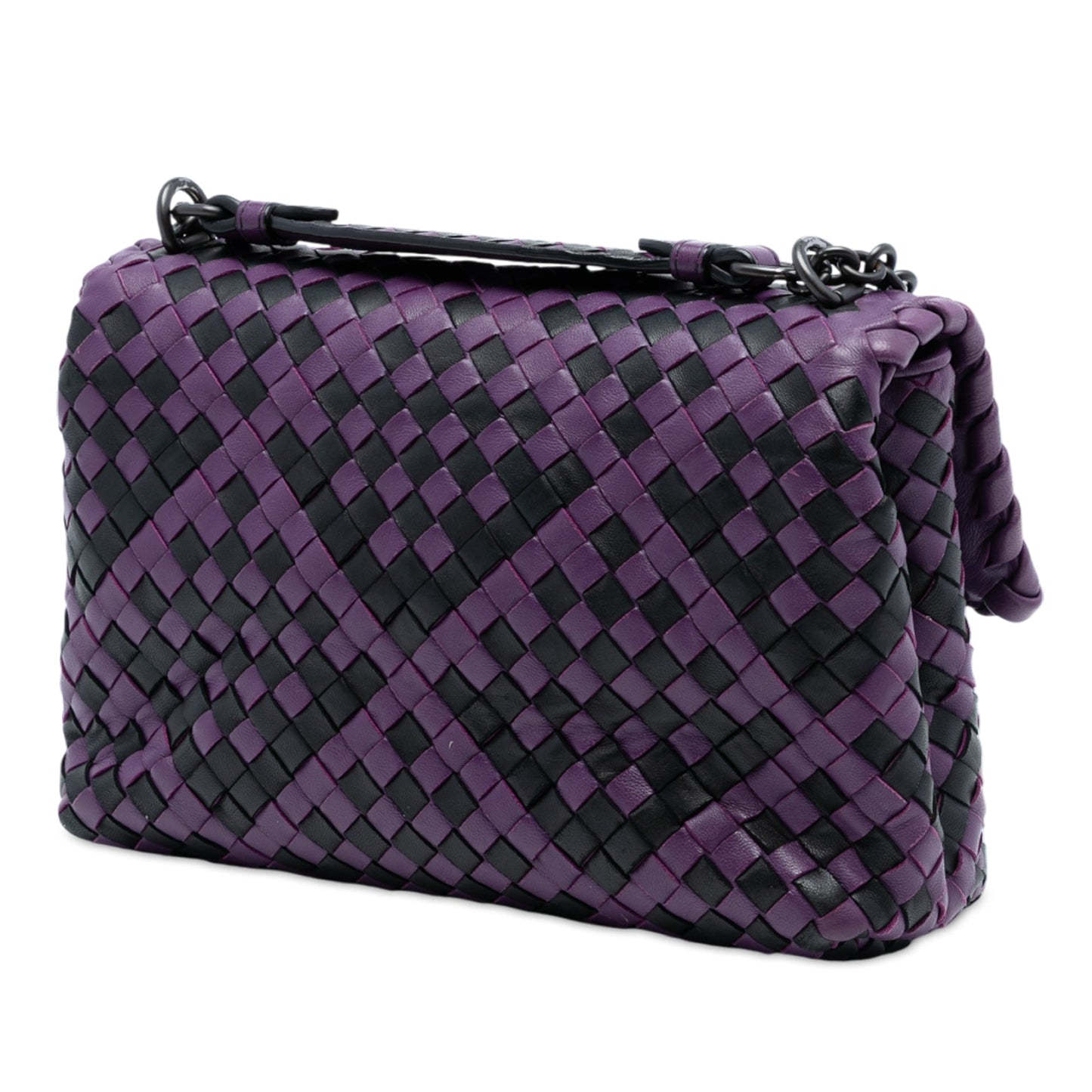Bottega Veneta Small Bicolor Nappa Intrecciato Olimpia Shoulder Bag