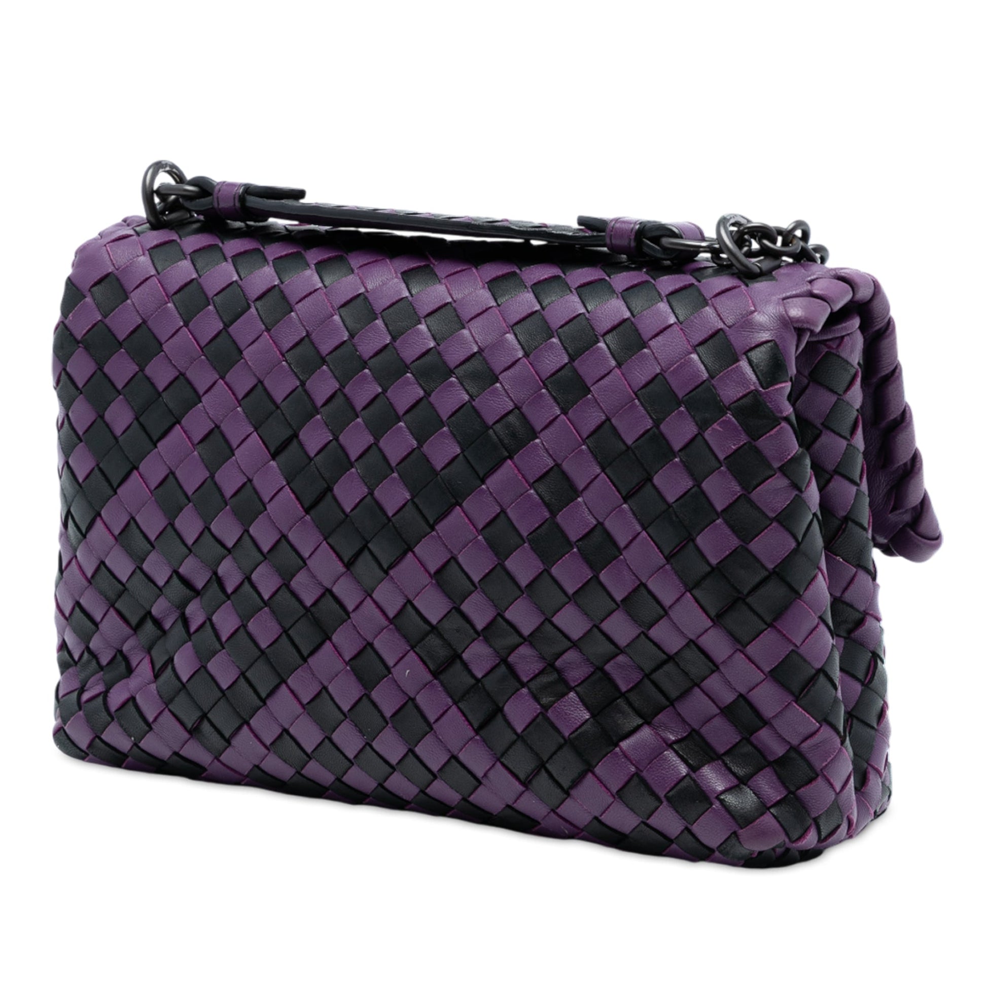 Bottega Veneta Small Bicolor Nappa Intrecciato Olimpia Shoulder Bag