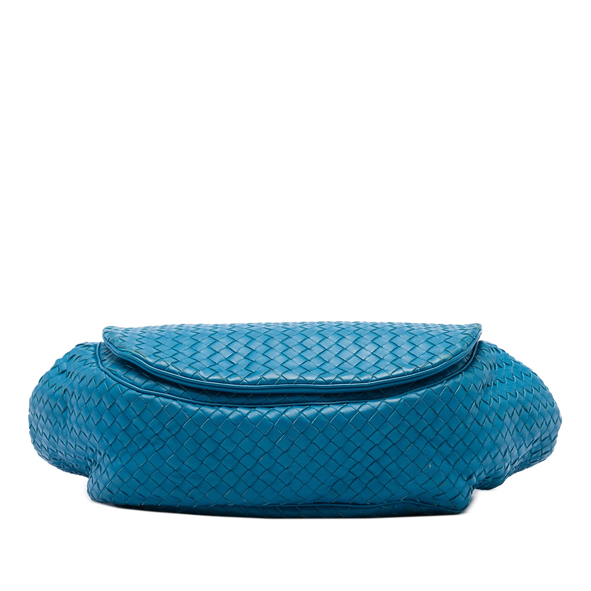 Bottega Veneta Nappa Intrecciato Flap Crossbody — Blue