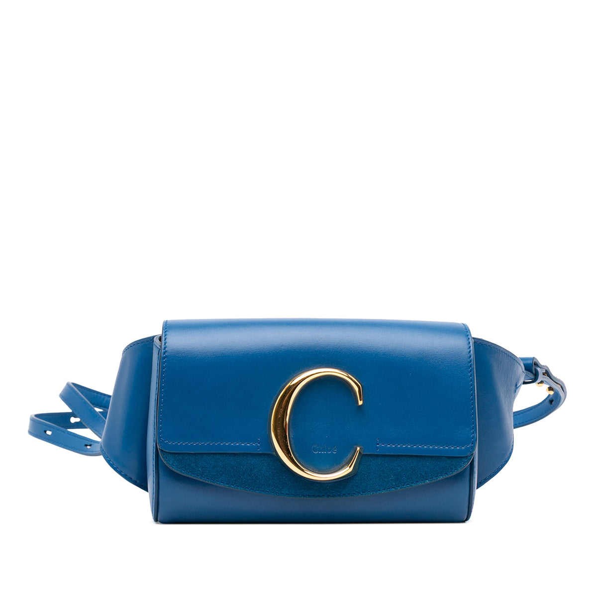 Chloé Calfskin and Suede C Belt Bag — Blue