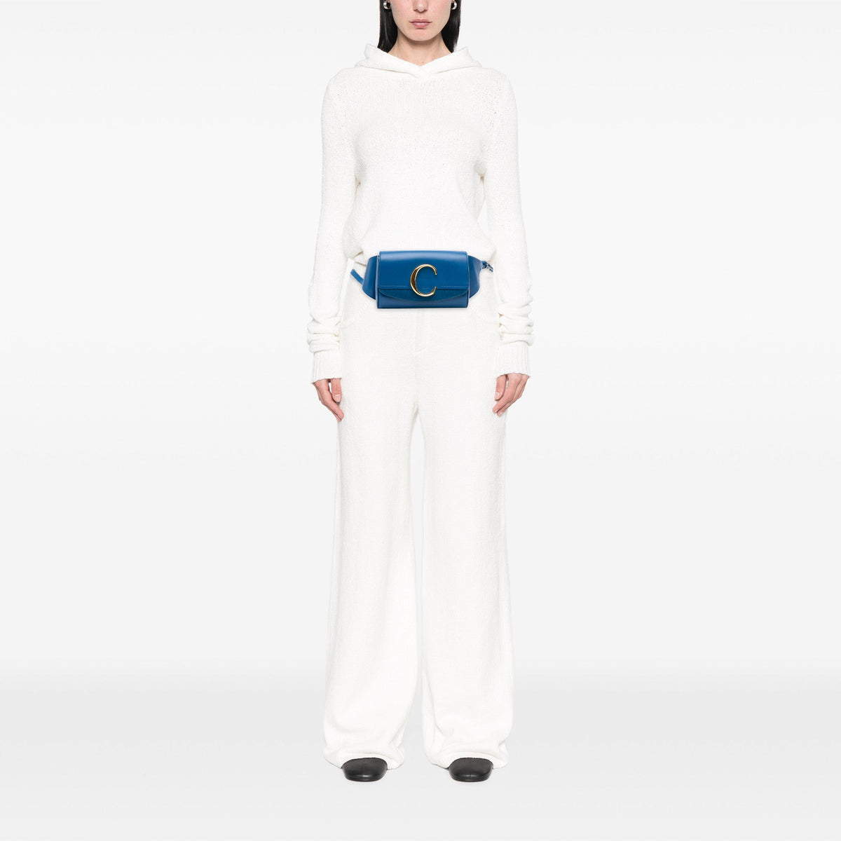 Chloé Calfskin and Suede C Belt Bag — Blue