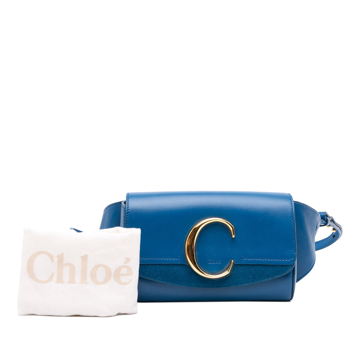 Chloé Calfskin and Suede C Belt Bag — Blue