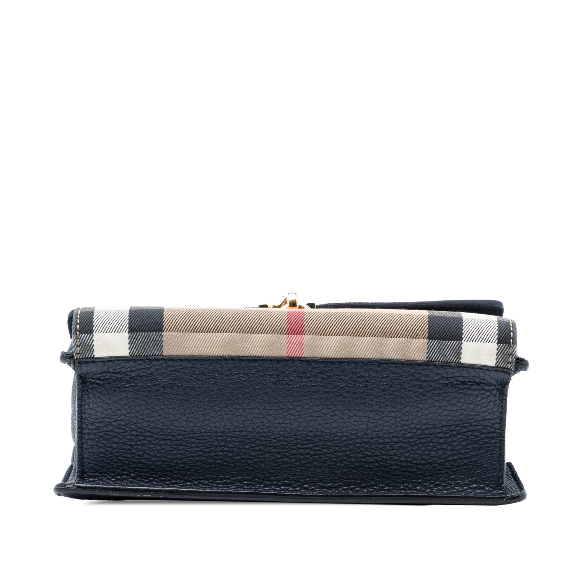 Small Leather and House Check Canvas Derby Macken Crossbody
