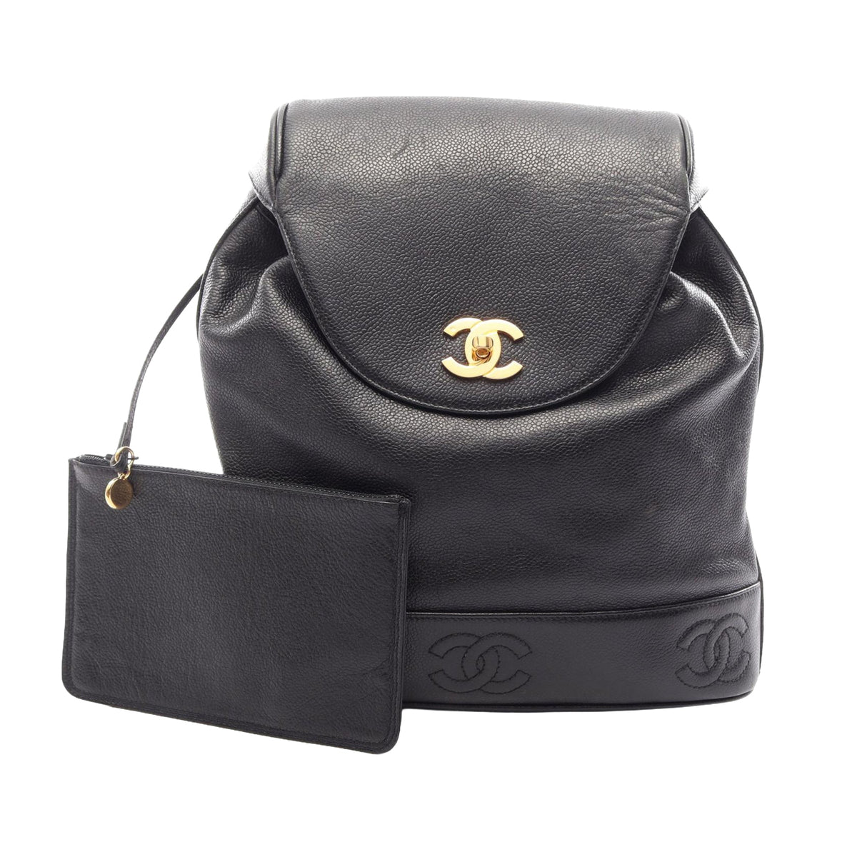 Chanel Caviar Triple CC Backpack — Black