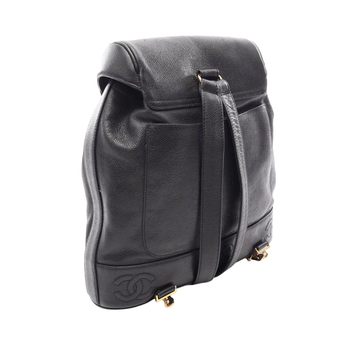 Chanel Caviar Triple CC Backpack — Black
