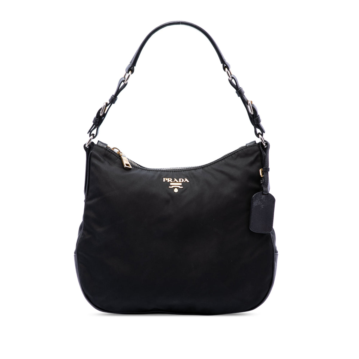 Prada Saffiano Trimmed Tessuto Shoulder Bag