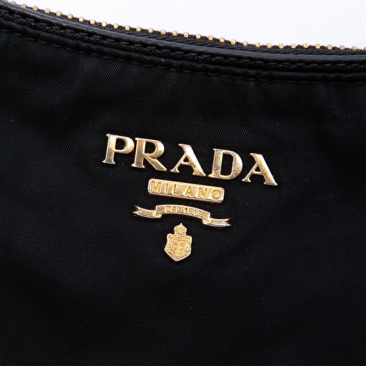 Prada Saffiano Trimmed Tessuto Shoulder Bag