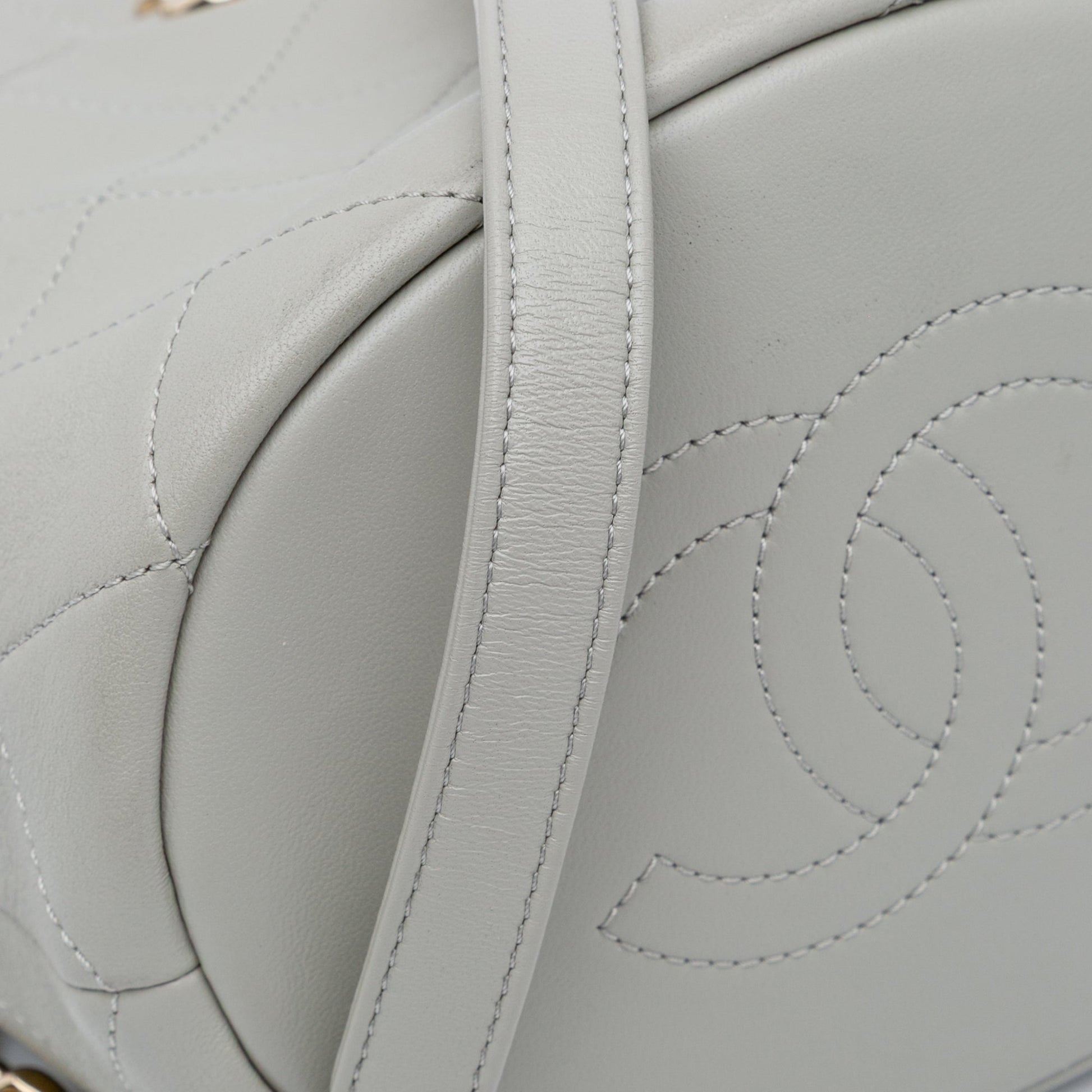 Chanel CC Quilted Calfskin Resin Bi-Color Chain Bucket Bag