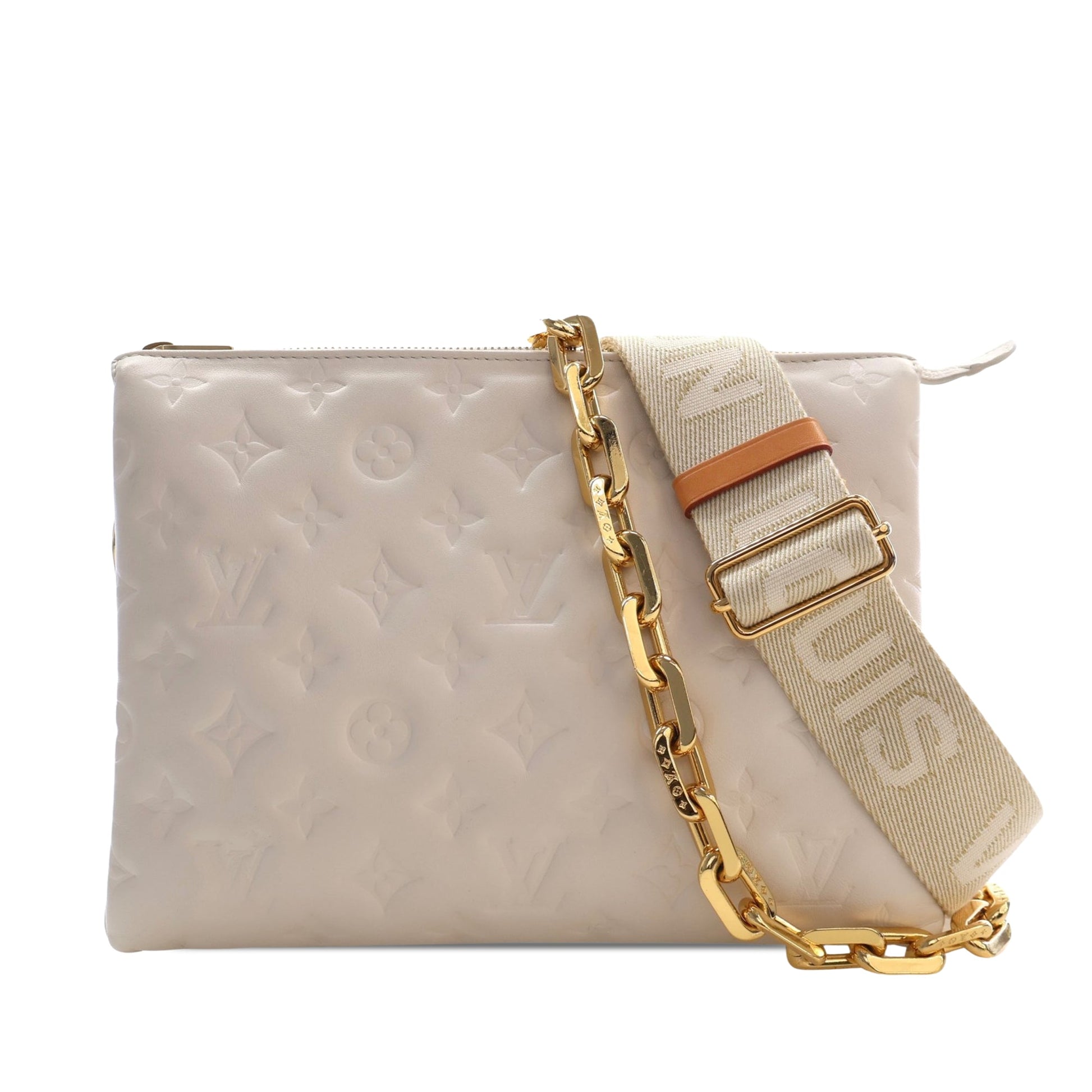 Louis Vuitton Monogram Embossed Puffy Lambskin Coussin PM